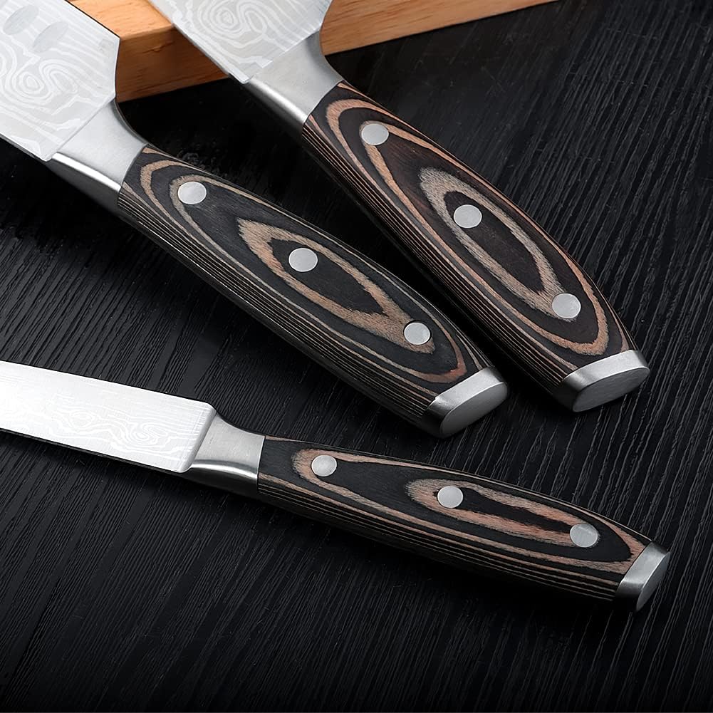 Juego de cuchillos,Juego de cuchillos en caja de 5-8 pulgadas,Cuchillo de cocina alemán de acero inoxidable de primera calidad,Juego de cuchillos de