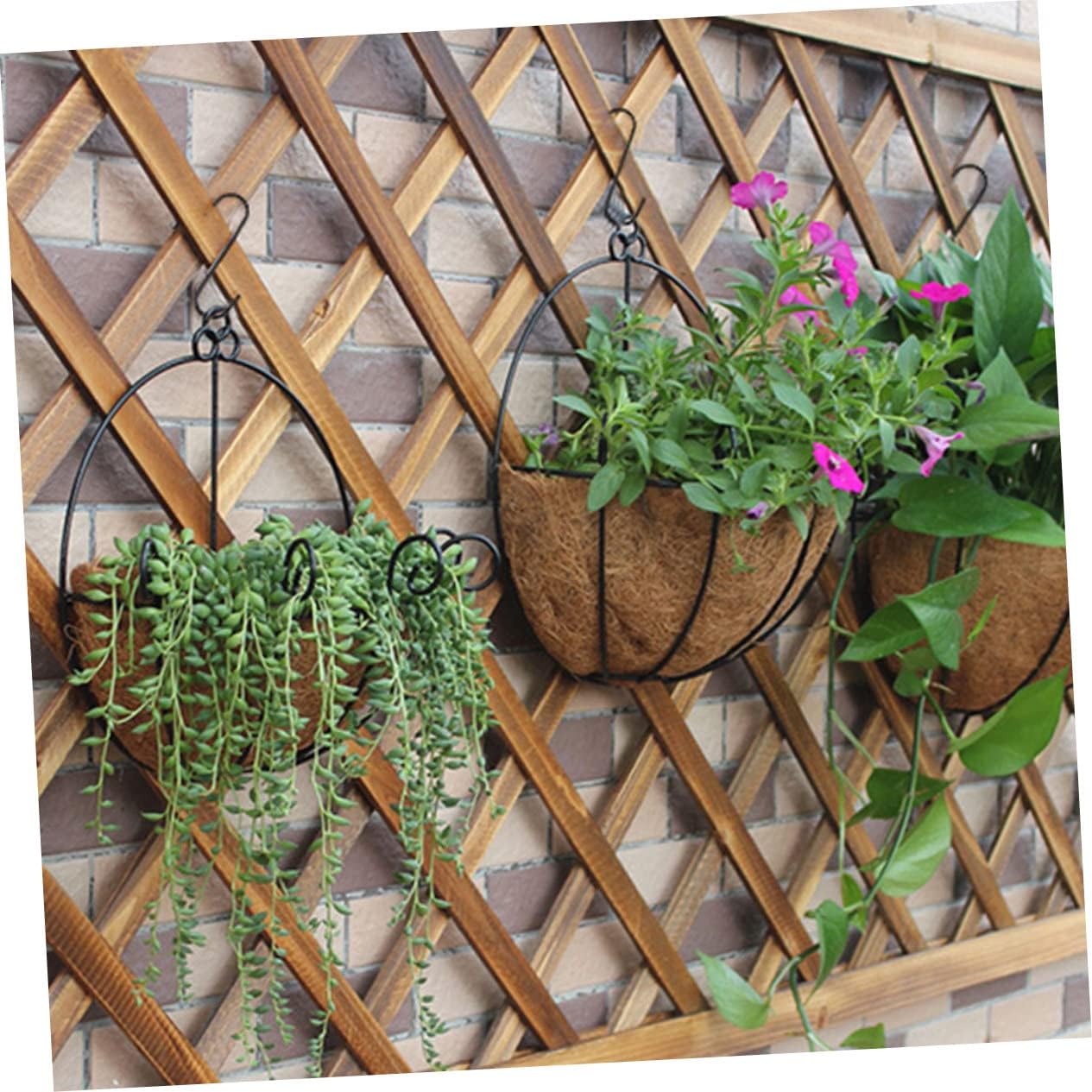 GANAZONO 5 ganchos de jardín para ventana, comederos de pájaros para exteriores, perchas de metal resistentes, macetas para plantas al aire libre,