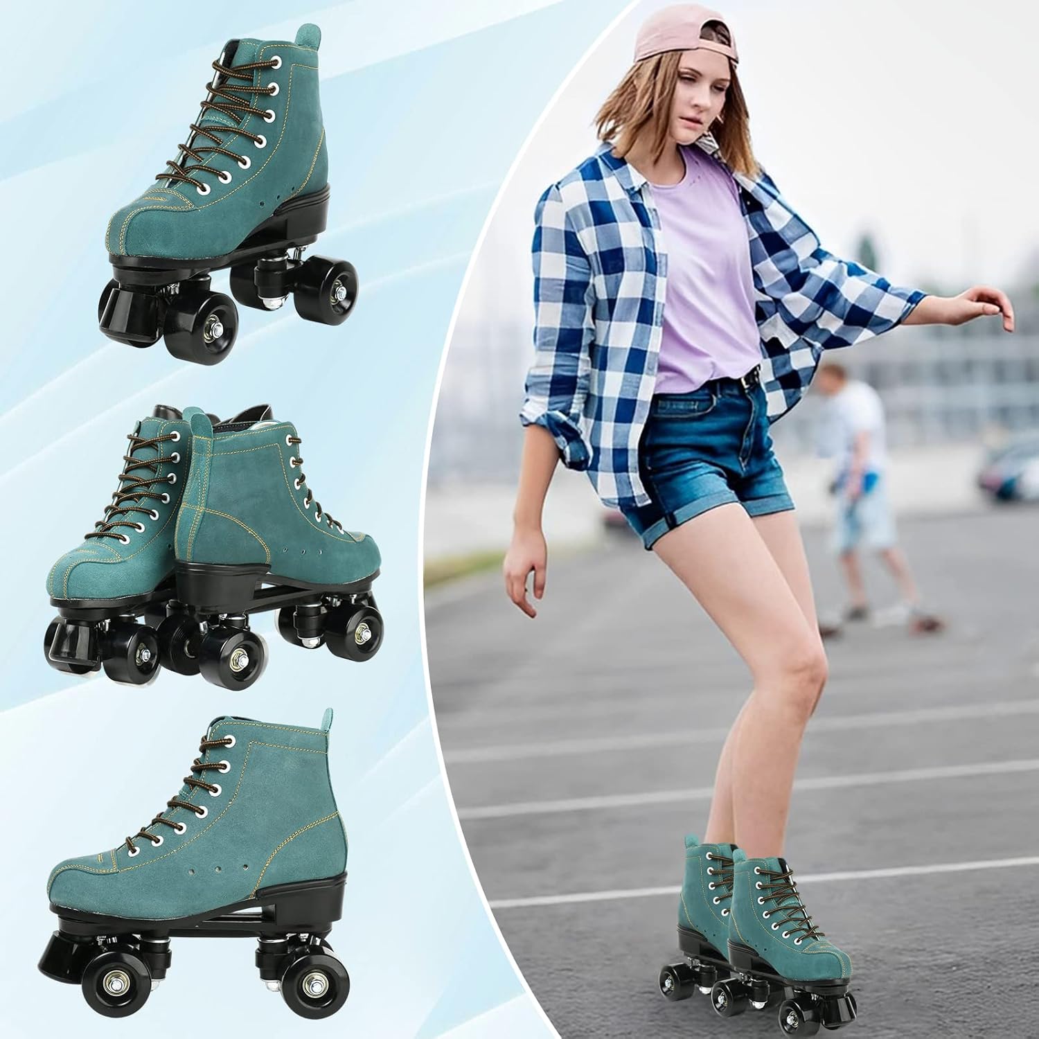 jessie Patines de ruedas para mujer, de doble fila, para exteriores e interiores, patines ajustables para mujeres, hombres, niños y niñas