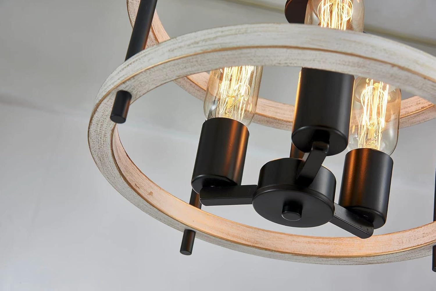 AGV LIGHTING Lámpara de techo semiempotrada, lámpara de granja de 3 luces para montaje en techo