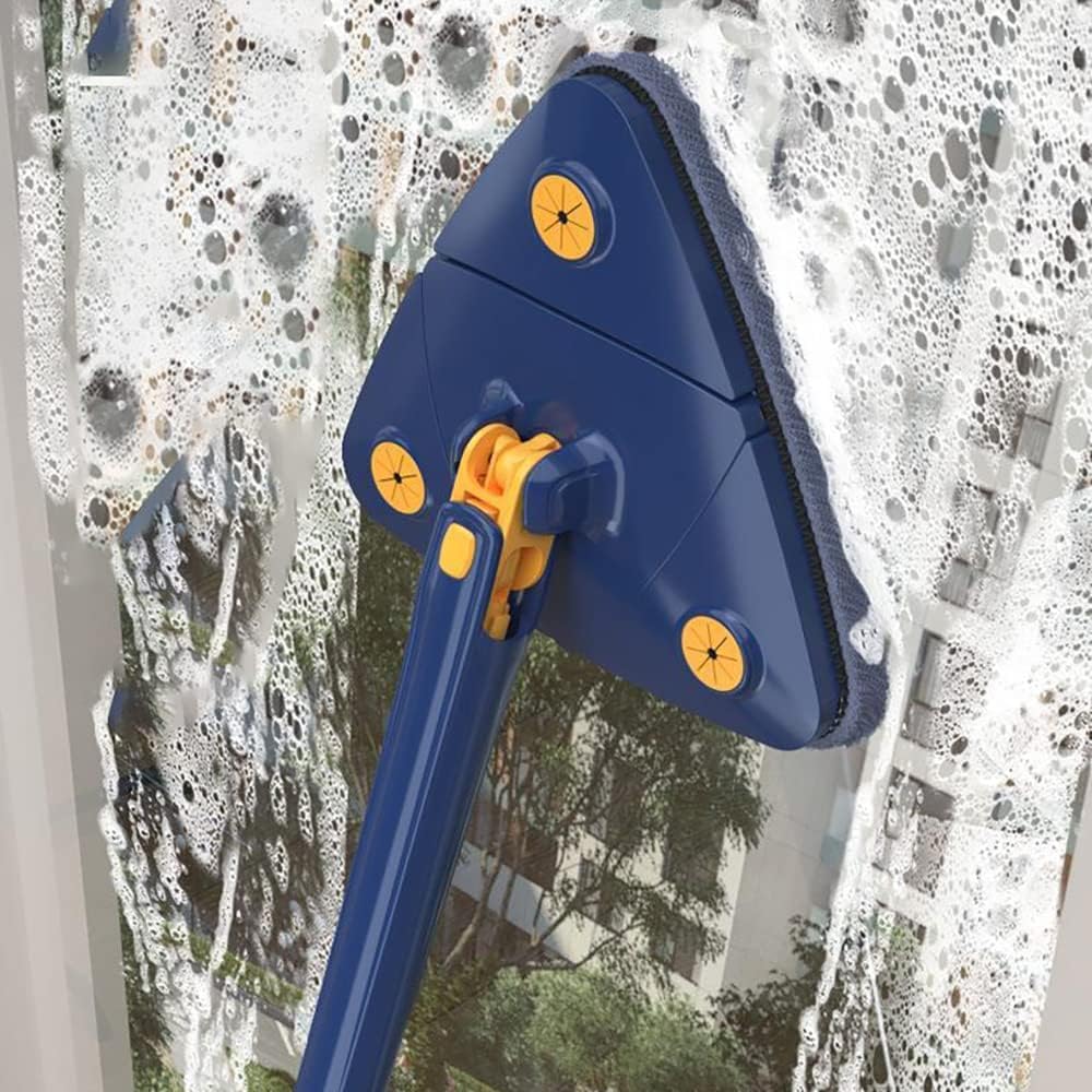 Cleangly – Trapeador giratorio triangular de 360, trapeador de limpieza ajustable giratorio de 360, trapeador triangular original, giratorio de 360,