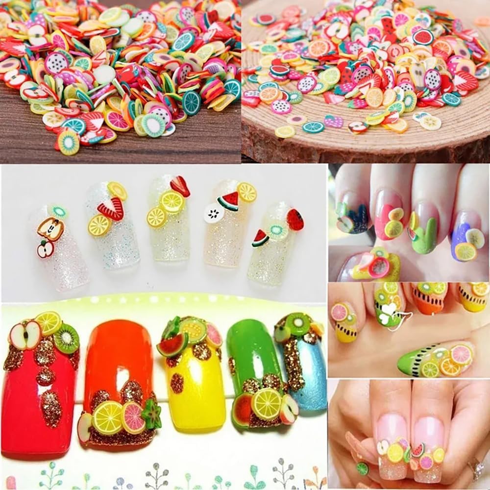 Polímero mixto de arcilla polimérica de 1.76 oz, 0.197 in, mezcla de colores, rebanadas de cerámica suave, decoración de uñas, accesorios de relleno