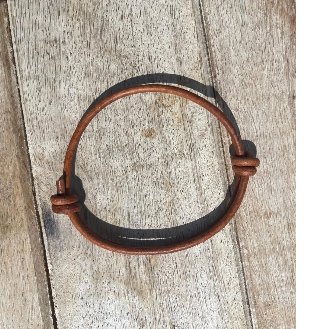 3 mm Men Genuine Leather Bracelet – Handmade Adjustable Cuff, Mens Minimalism Leather Wrap Wristband, Simple Accessories, Premium Leather, Women