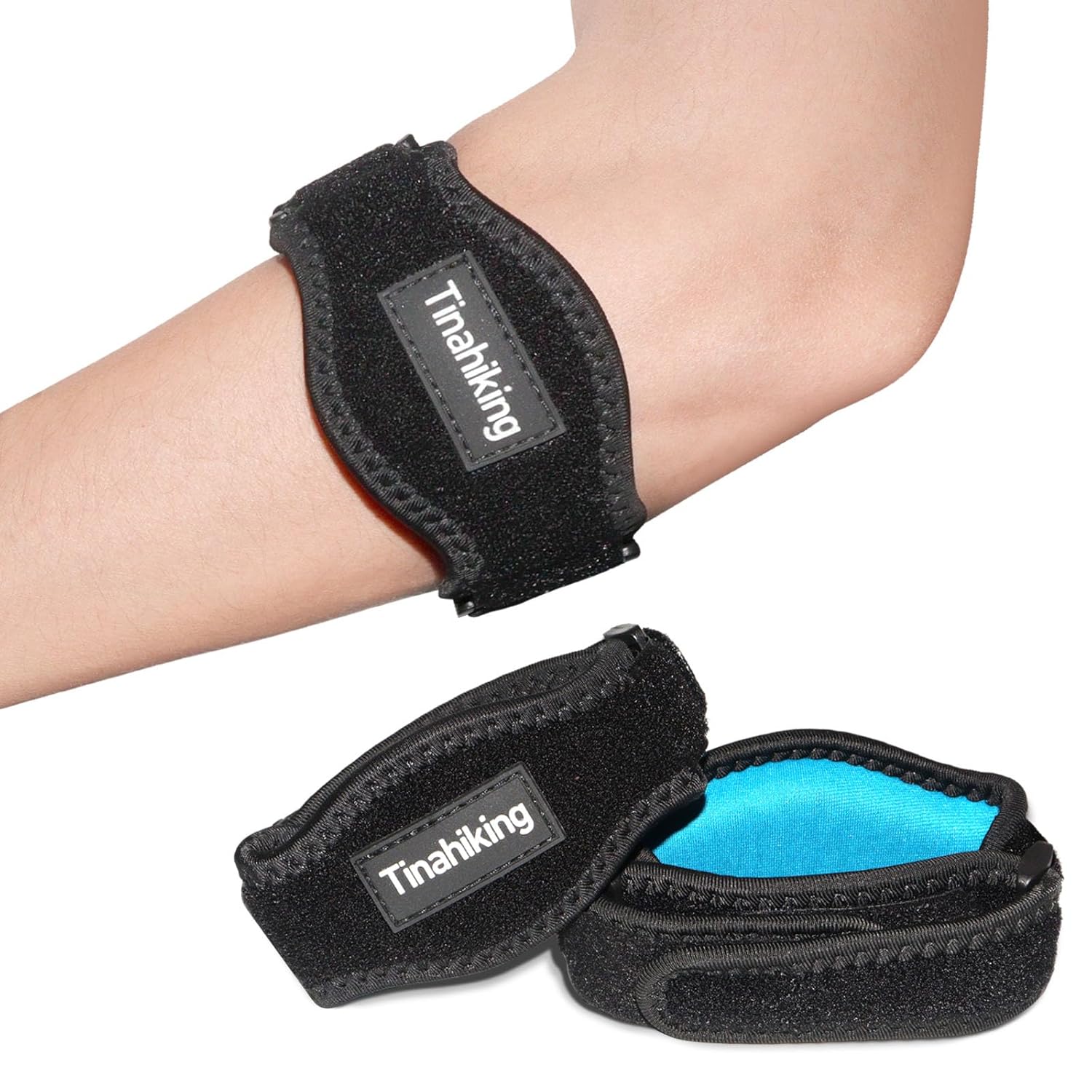 Codera para tendinitis y codo de tenista, 2 unidades, coderas de tenis para hombres y mujeres, correas ajustables con almohadillas de compresión que