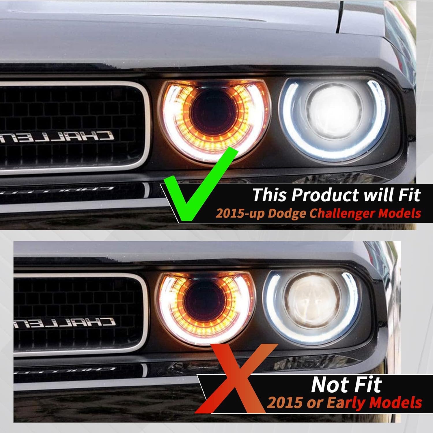 Para Dodge Challenger Conjunto de faros delanteros 2015 2016 2017 2018 2019 2020 2021 proyector LED faro delantero halógeno LH lado izquierdo del