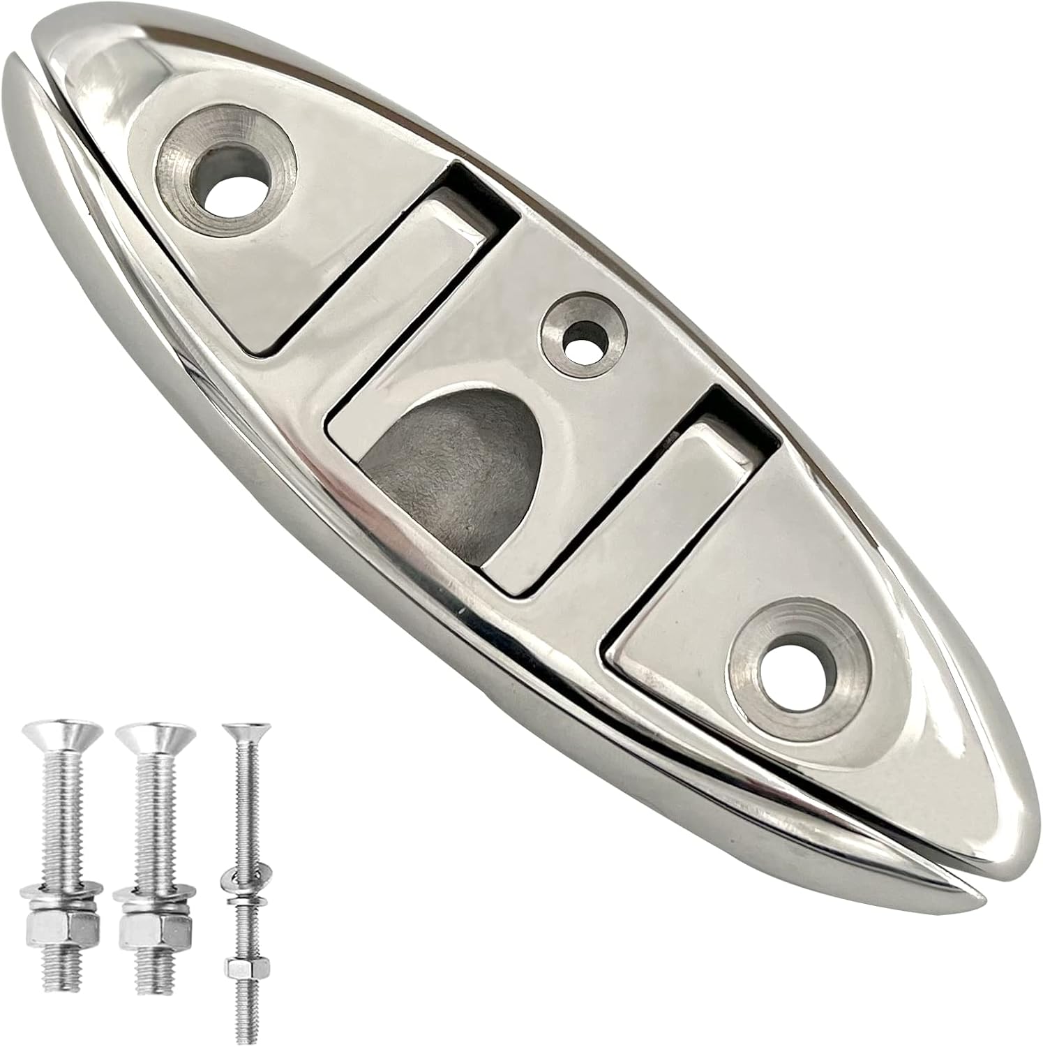 ISURE MARINE Boat Folding Cleat 6″ Flip-up Heavy Dock Cleat Marine Grade 316 Stainless Steel