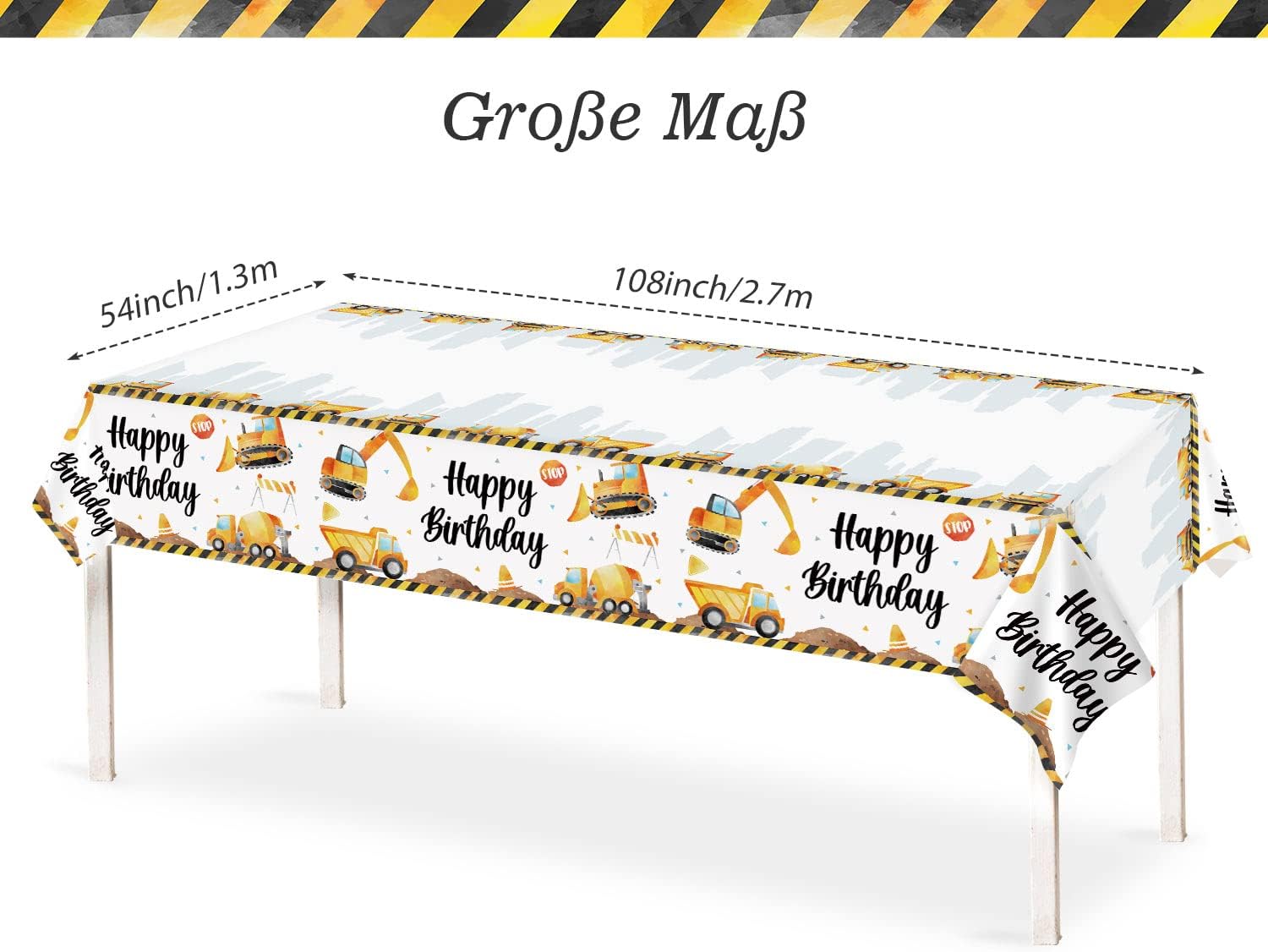 Mantel rectangular de plástico para fiestas de cumpleaños de 6 piezas, tamaño grande de 54 x 108 pulgadas, mantel rectangular de plástico para