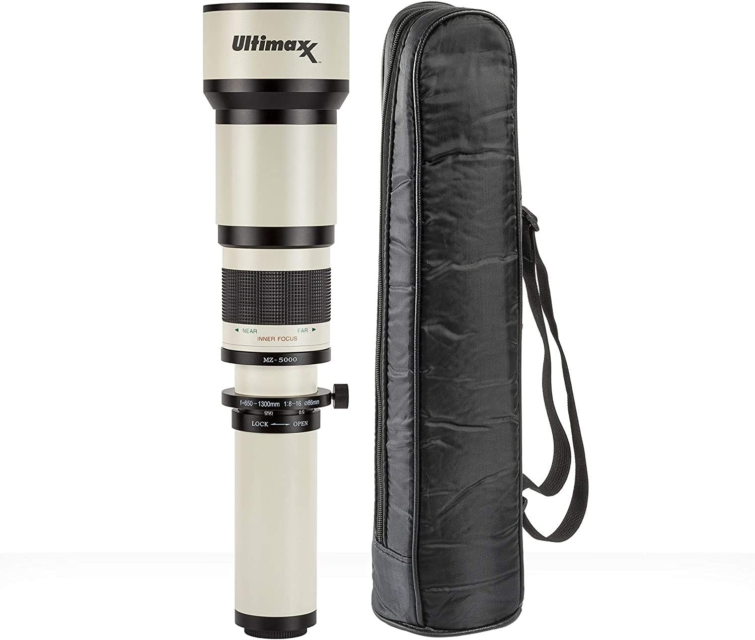 Ultimaxx Kit de lentes de zoom teleobjetivo de 25.591-51.181 in (con convertidor 2X de 51.181-102.362 in) para EOS Rebel T3, T3i, T4i, T5, T5i, T6,