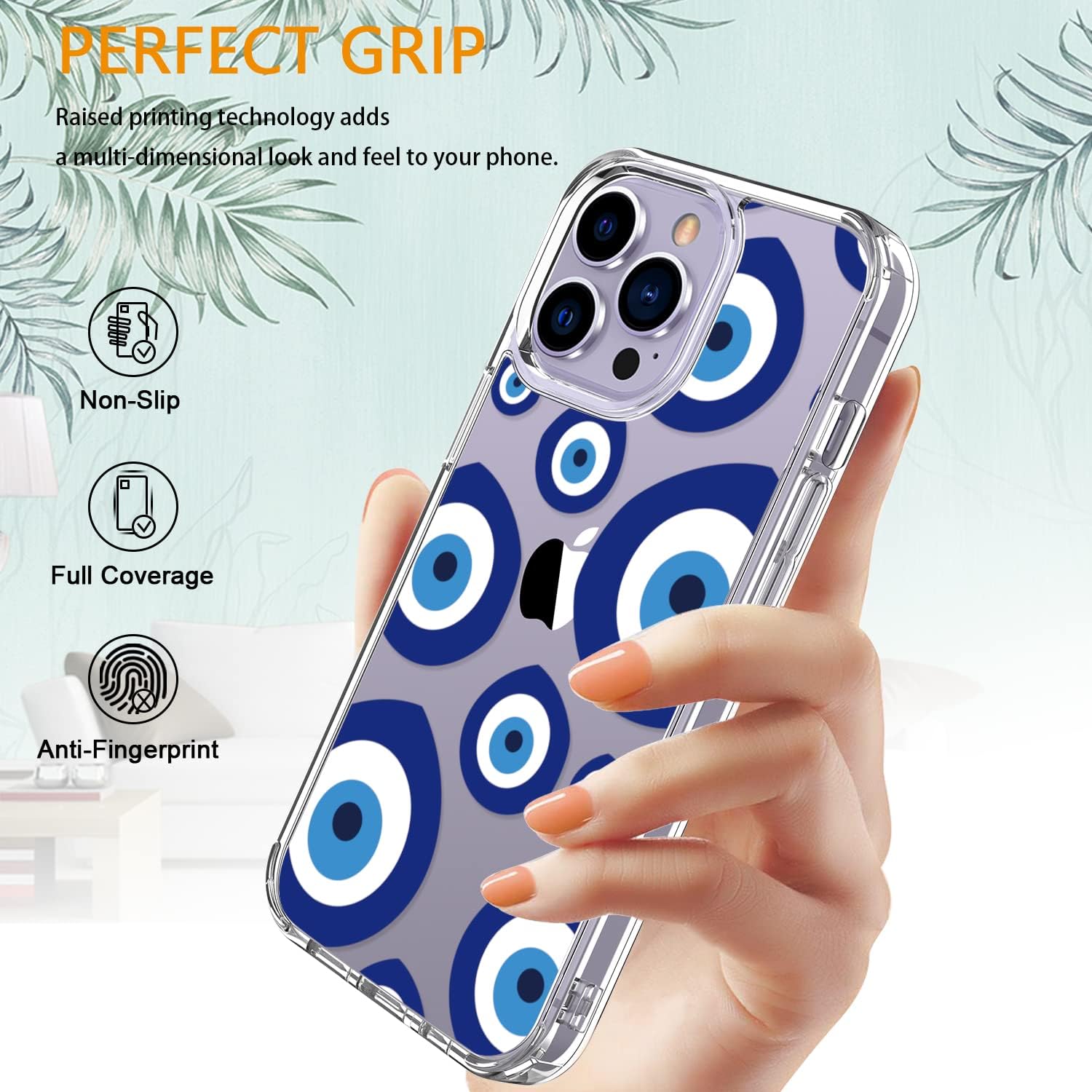 LUHOURI Funda para iPhone 15 Pro Max con protector de pantalla – Funda transparente – Diseños de moda para mujeres y niñas – Funda protectora