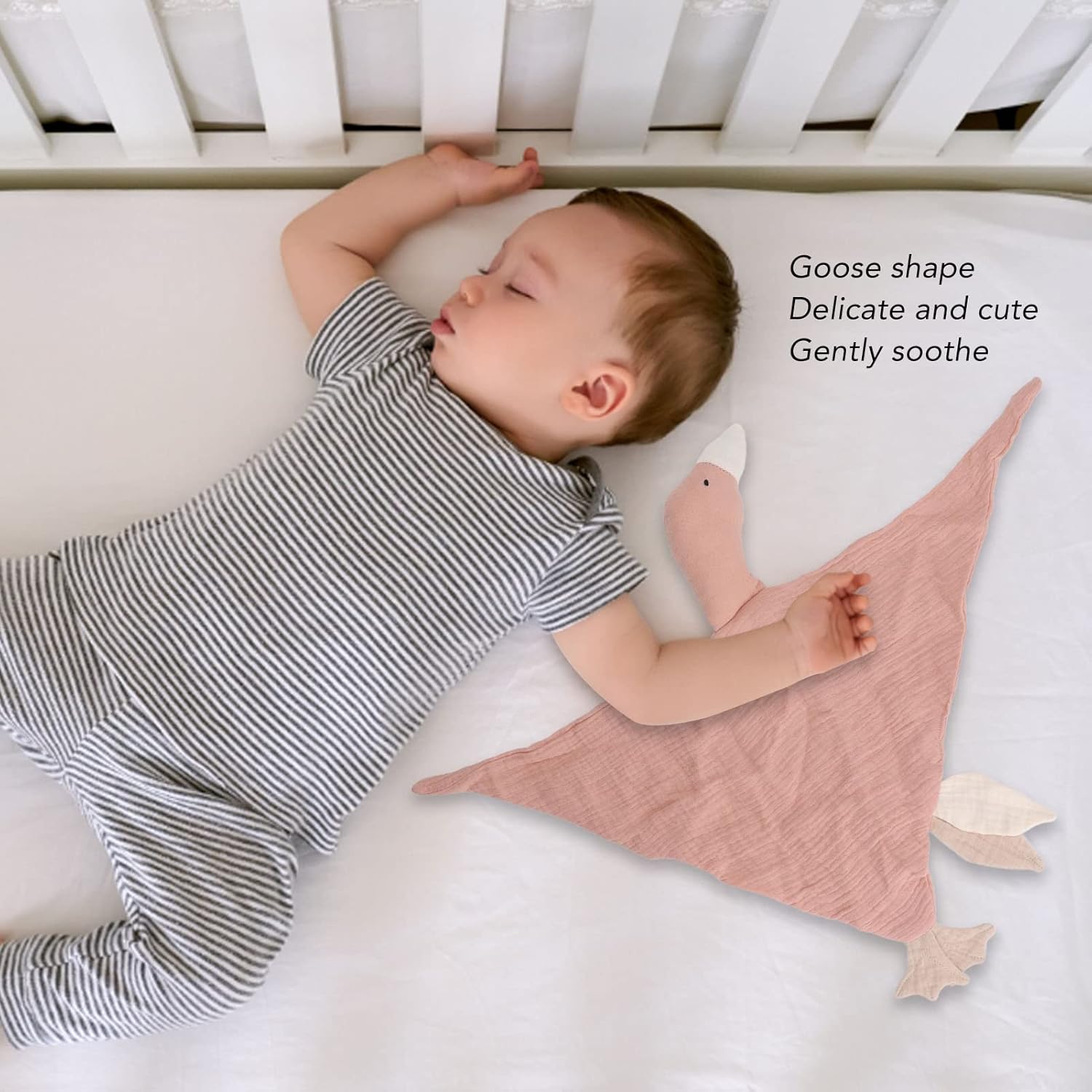 AYNEFY Manta de seguridad, bonita manta de seguridad de plumón de ganso transpirable, divertida manta de viaje segura para bebés (rosa)