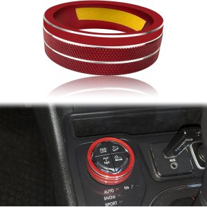 KEEGTBOX Cubierta de botón de la perilla del interruptor de control de la consola central 4WD, compatible con Jeep Renegade Cherokee Compass SUV KEEGTBOX Cubierta de botón de la perilla del interruptor de control de la consola central 4WD, compatible con Jeep Renegade Cherokee Compass SUV