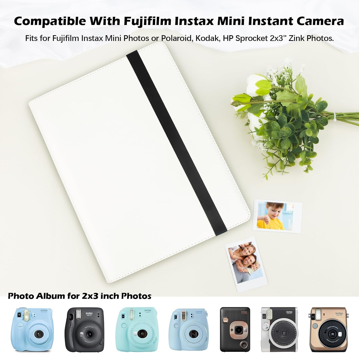 Álbum de fotos de 400 bolsillos para cámara Fujifilm Instax Mini, cámara Polaroid, álbum para cámara instantánea Fujifilm Instax Mini 12 90 70 9 8+