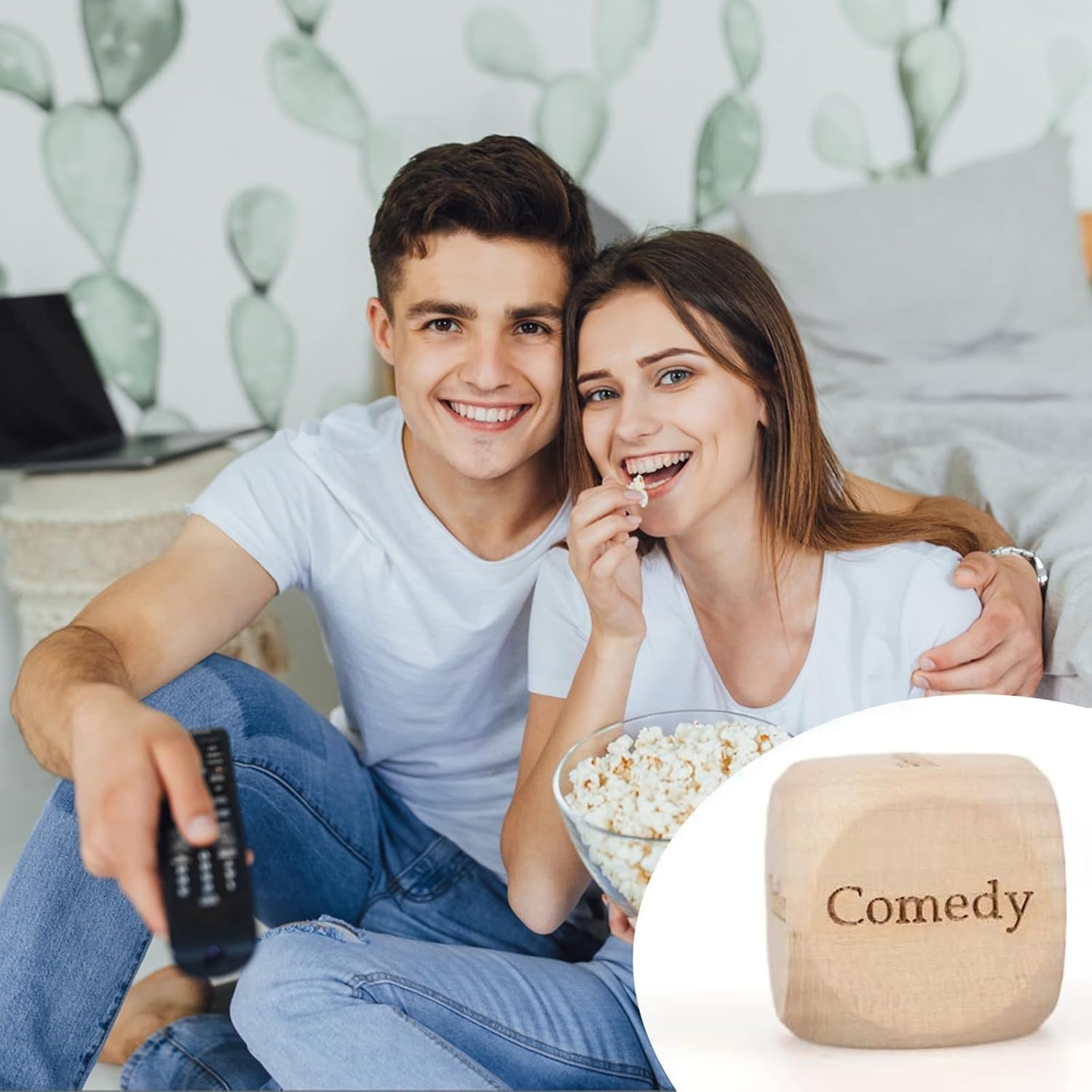 2 dados nocturnos de cita para parejas, dados de madera para decisión, dados de cine, regalos de noche para él, aniversario, San Valentín, para
