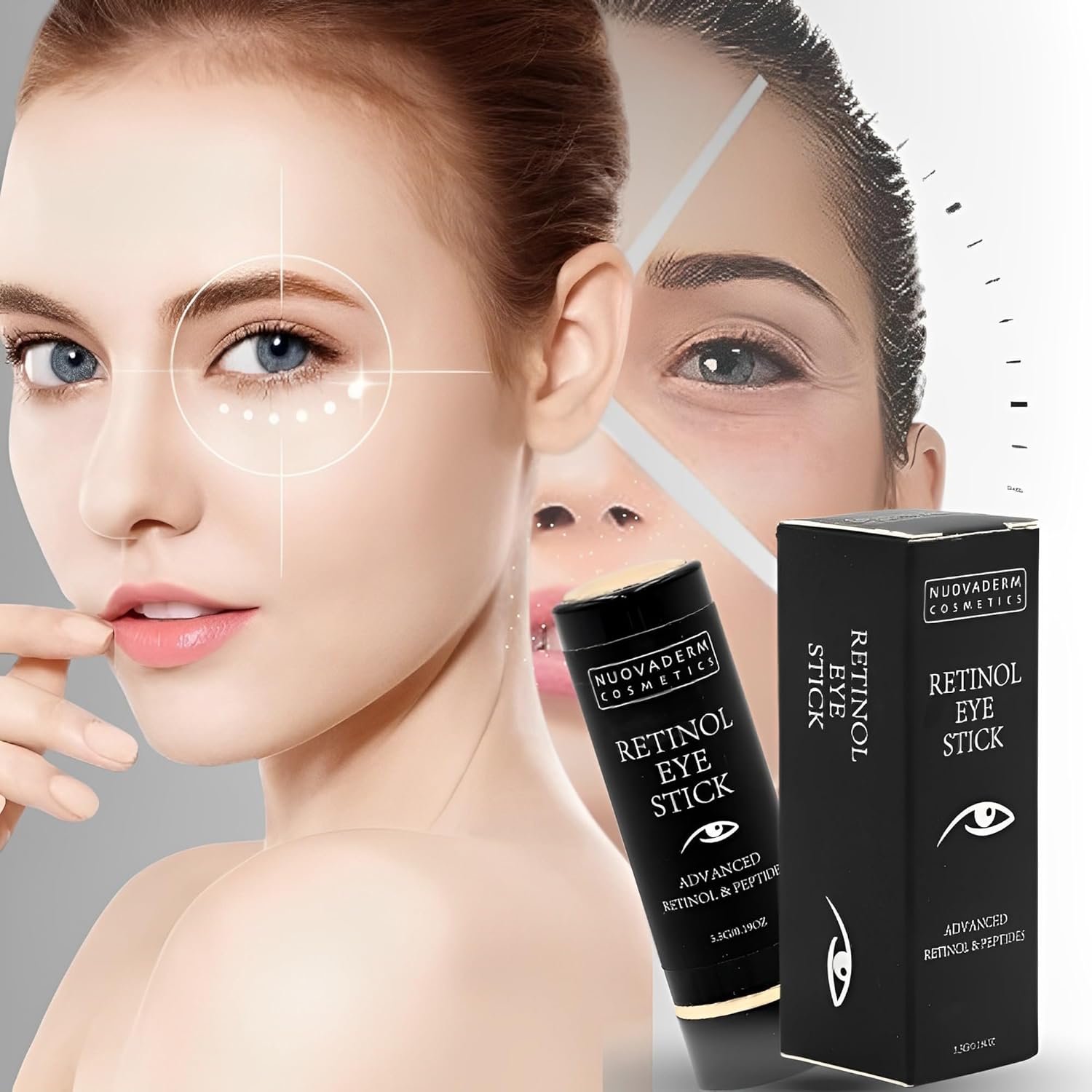 SLT – Lápiz de ojos con retinol, crema iluminadora para ojos + péptidos, cuidado de la piel para líneas finas, arrugas, ojeras e hinchazón, gel