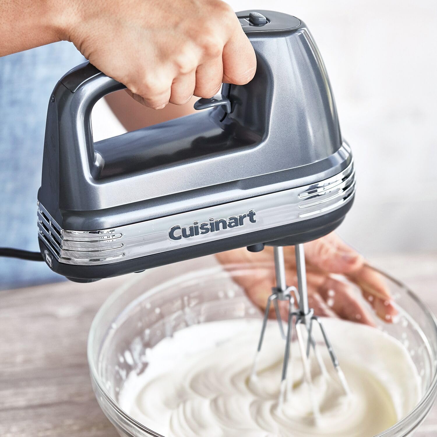 Batidora de mano Cuisinart HM-70, con 7 velocidades, potencia de ventaja, Carbón
