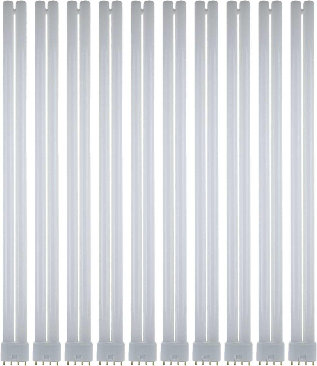 Sunlite FT40DL830RS10PK – Bombillas fluorescentes compactas de 40 W de tubo doble, luz blanca cálida de 3000 K, base 2G11, paquete de 10