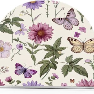 Flower Butterfly Napkin Holder for Paper Napkins, Acrylic Upright Holder for Table, Tissue Dispenser for Farmhouse Kitchen Home Decor Flower Butterfly Napkin Holder for Paper Napkins, Acrylic Upright Holder for Table, Tissue Dispenser for Farmhouse Kitchen Home Decor