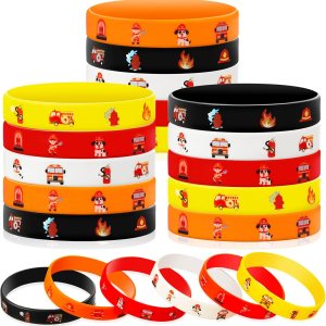 Pulseras de goma para camión de bomberos, pulseras de silicona para fiesta de bomberos, suministros de fiesta de cumpleaños, decoraciones de Pulseras de goma para camión de bomberos, pulseras de silicona para fiesta de bomberos, suministros de fiesta de cumpleaños, decoraciones de