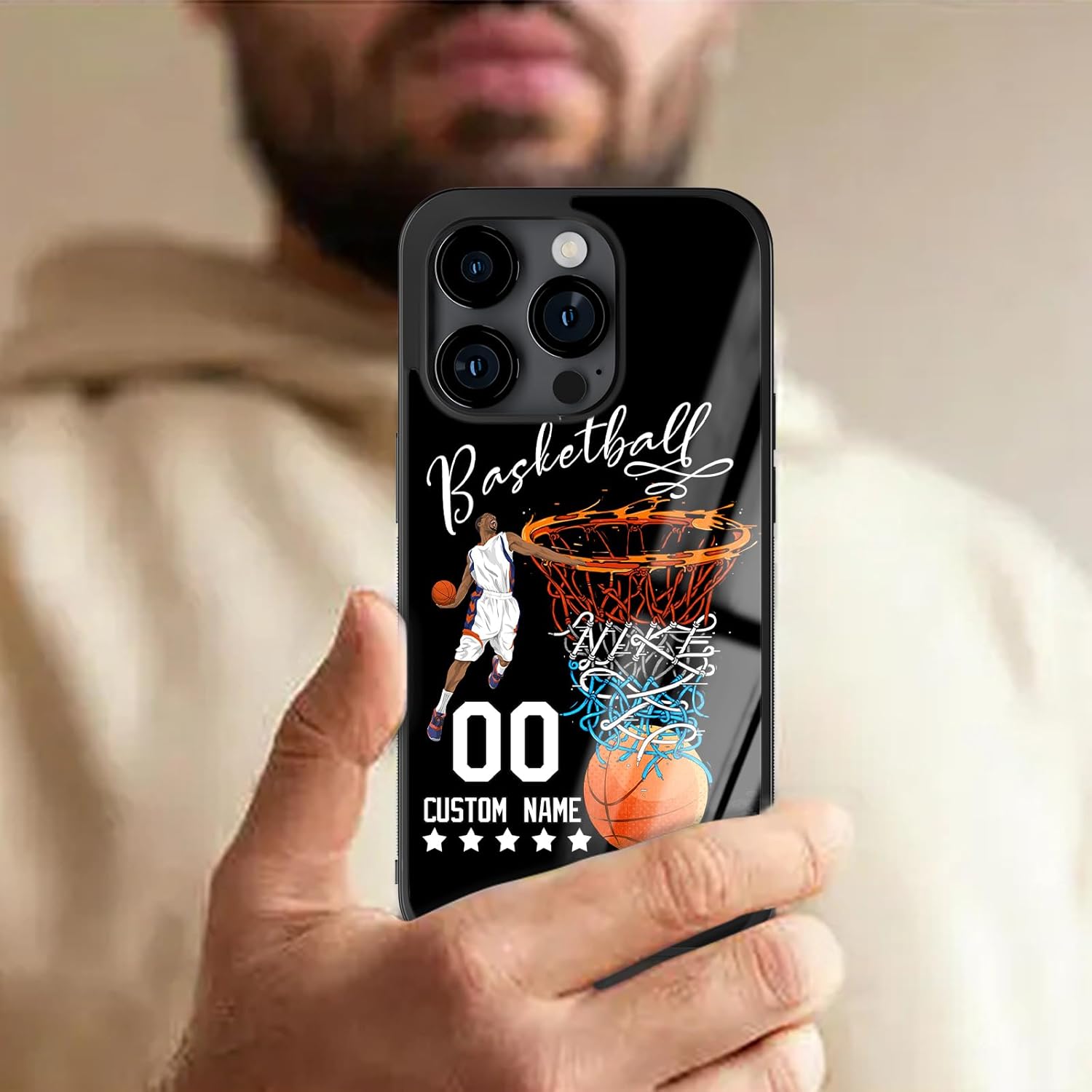 Fundas de teléfono de baloncesto personalizables con número de nombre  para iPhone 8 11 12 13 14 15 Pro Max Plus Mini X, para Samsung A02 A03 A10