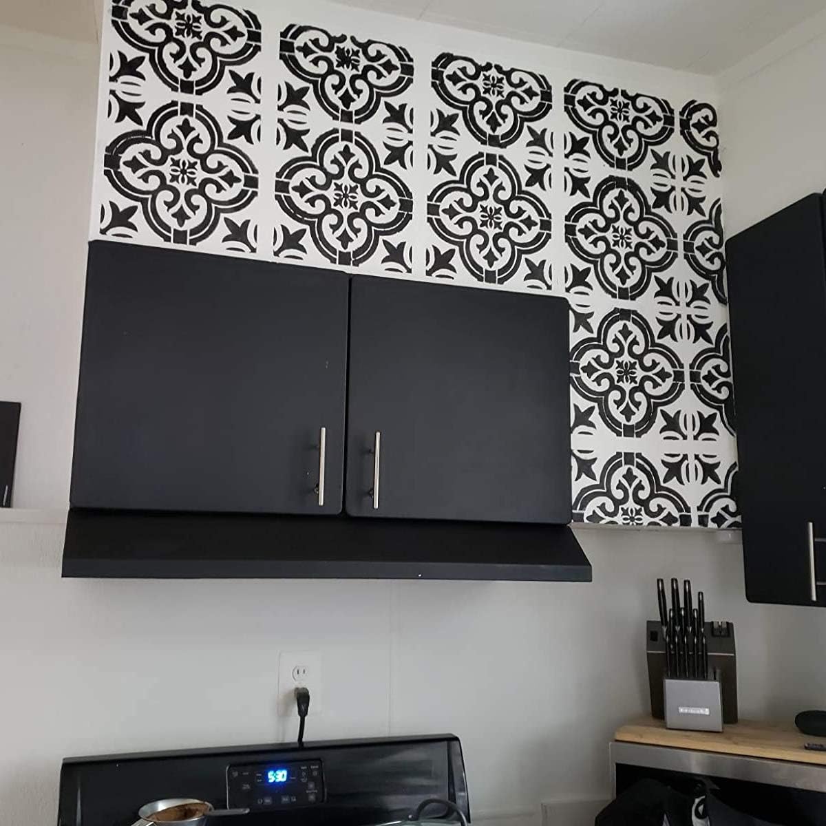 3 plantillas de azulejos de 12 x 12 pulgadas  Plantillas grandes de pintura para muebles de pared de suelo, tela de madera, plantillas de mandala de