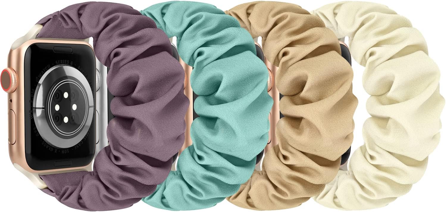 Paquete de 4 bandas elásticas compatibles con Apple Watch de 1.496 pulgadas, 1.575 pulgadas, 1.614 pulgadas, 1.654 pulgadas, 1.732 pulgadas, 1.772
