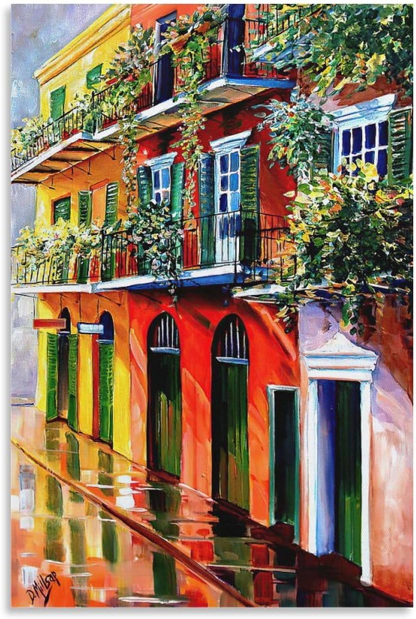 THAELY Diane Millsap – Lienzo impreso con diseño de Dacian French Quarter Sunshine para decoración de pared de granja, póster artístico para