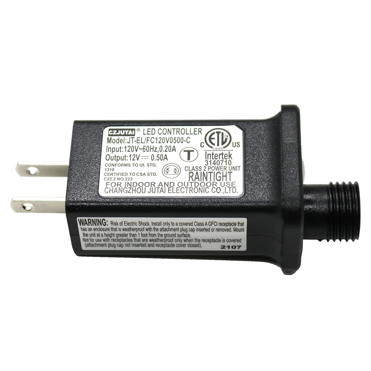 Transformador LED de 8 modos de luz LED de 12 V, fuente de alimentación de clase 2, transformador de bajo voltaje, adaptador de enchufe de EE. UU.,
