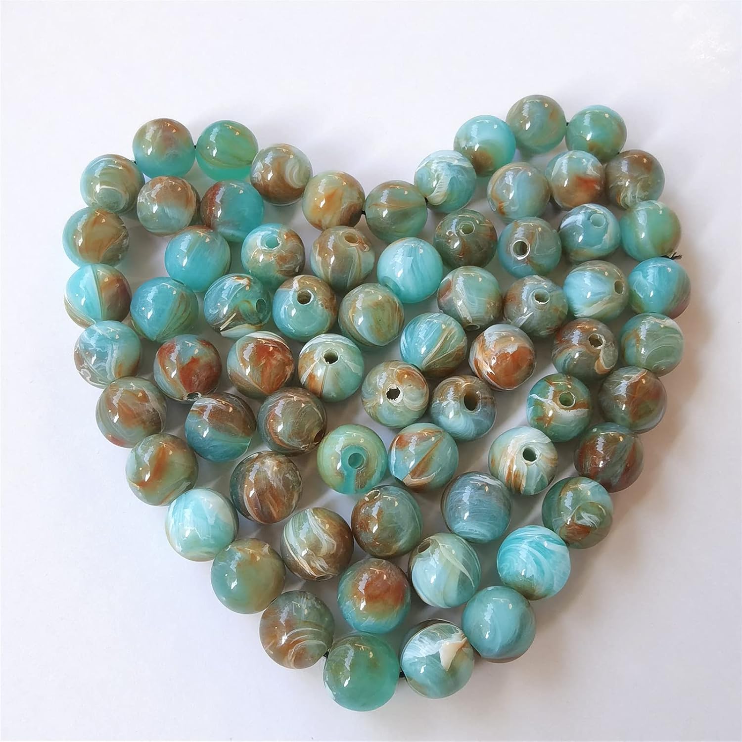 200 cuentas de cristal acrílico para hacer joyas, cuentas redondas sueltas, encantos, patrones de mármol para pulseras, aretes, collares, anillos,