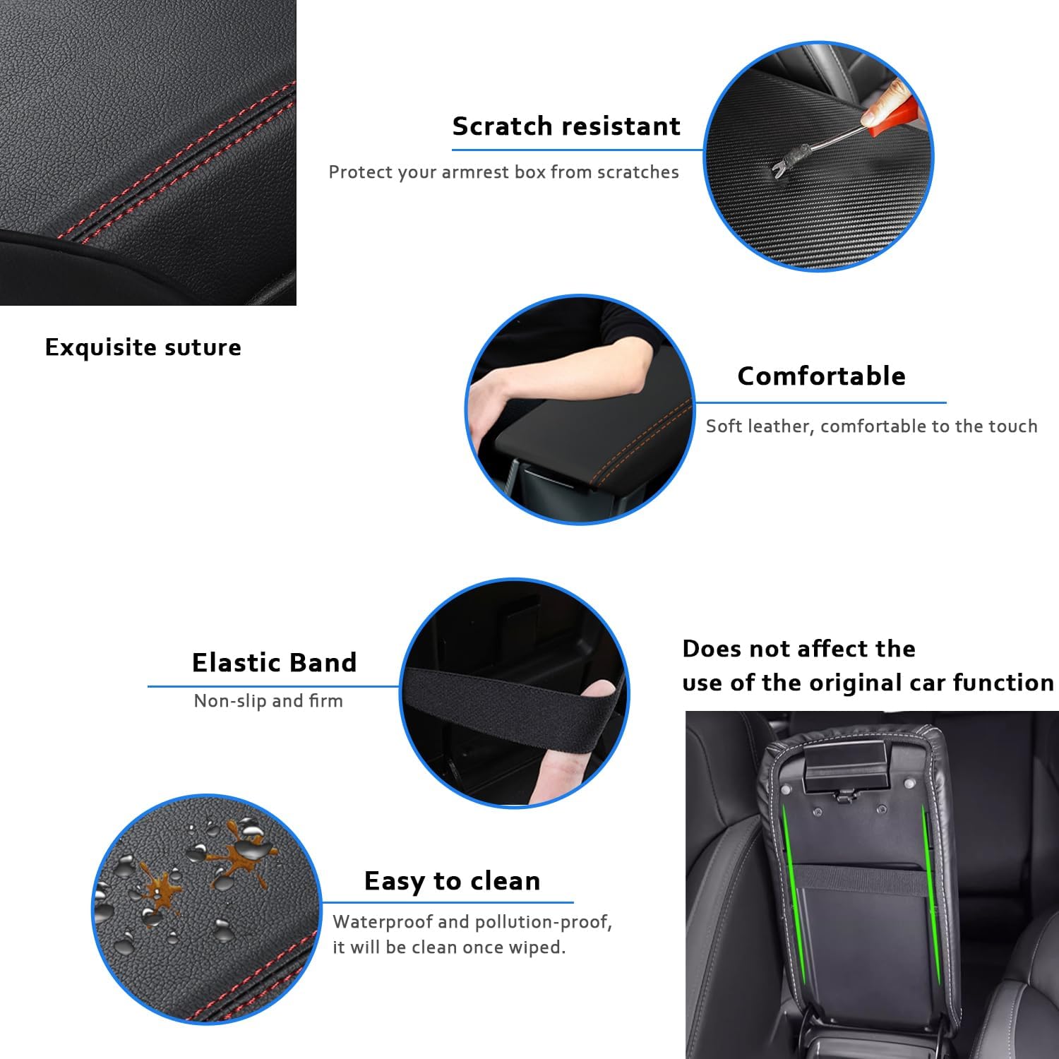 Funda para reposabrazos de consola central de automóvil para Subaru CrosstrekImpreza 2024 2025, de piel, antiarañazos, funda para reposabrazos