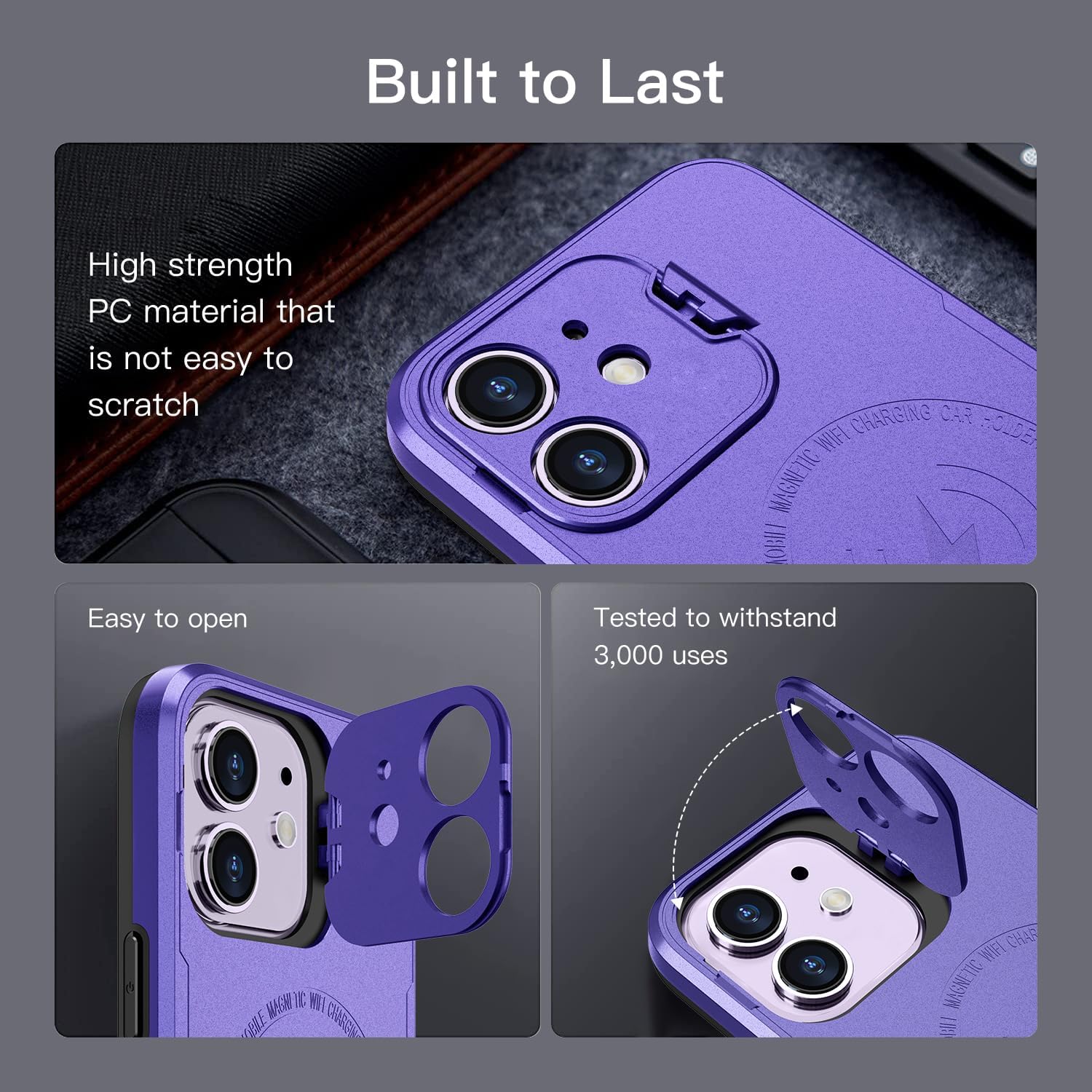 Funda para iPhone 11 con soporte, compatible con MagSafe Protección de estructura de grado militar de 2 capas Funda magnética para iPhone 11 de 6.1