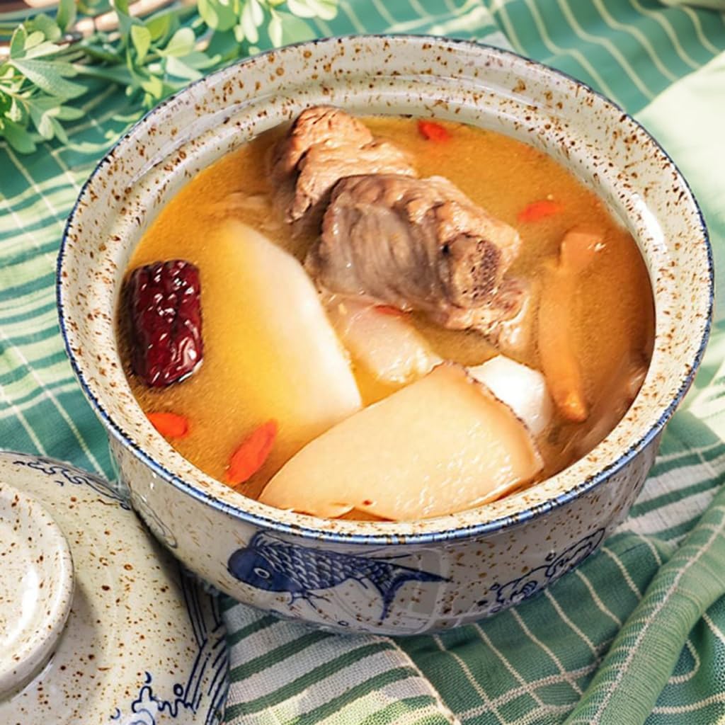 6.5 nch – Tazón de avena de cerámica retro con tapa para sopa de fideos ramen, vajilla de ensalada de frutas personalizada estilo japonés (6.5