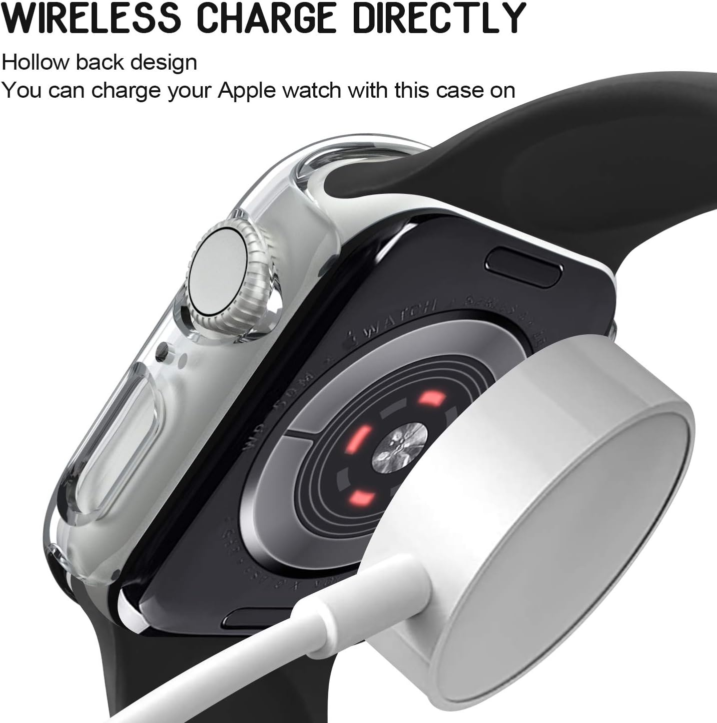 Paquete de 3 fundas compatibles con Apple Watch de 1.575 pulgadas Series 6, Series 5 Series 4 y SE, carcasa rígida de policarbonato protector sin
