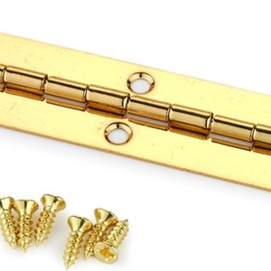 Highpoint Bisagra de piano pequeña chapada en latón 4.016 in x 0.669 in Highpoint Bisagra de piano pequeña chapada en latón 4.016 in x 0.669 in