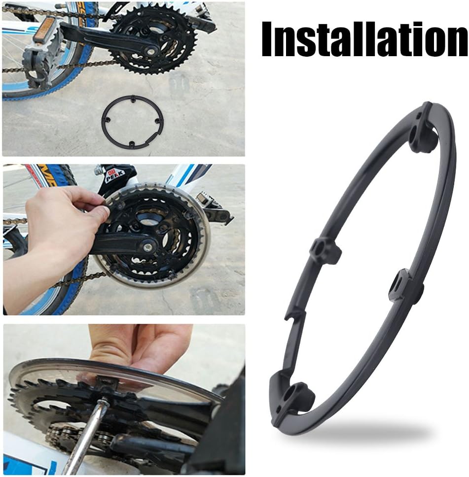 Keenso Protector de cadena para bicicleta de montaña, cubierta duradera para bielas de 4 agujeros, accesorios de protección de cadena para bicicleta