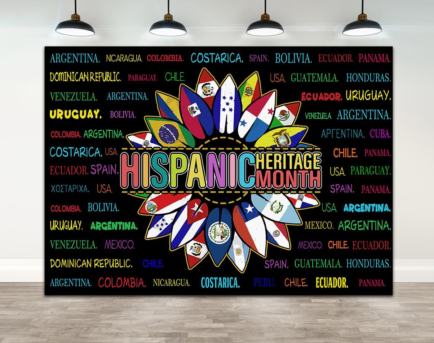 Ticuenicoa Fondo del Mes de la Herencia Hispana de 7 x 5 pies, pancarta del Mes de la Herencia Hispana, decoraciones latinoamericanas, aula de