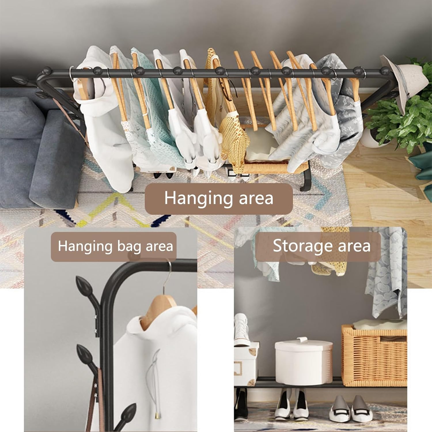 Estante de secado de ropa, buena carga para zapatos, tendedero de secado de ropa, soporte de almacenamiento para el hogar, dormitorio, oficina,