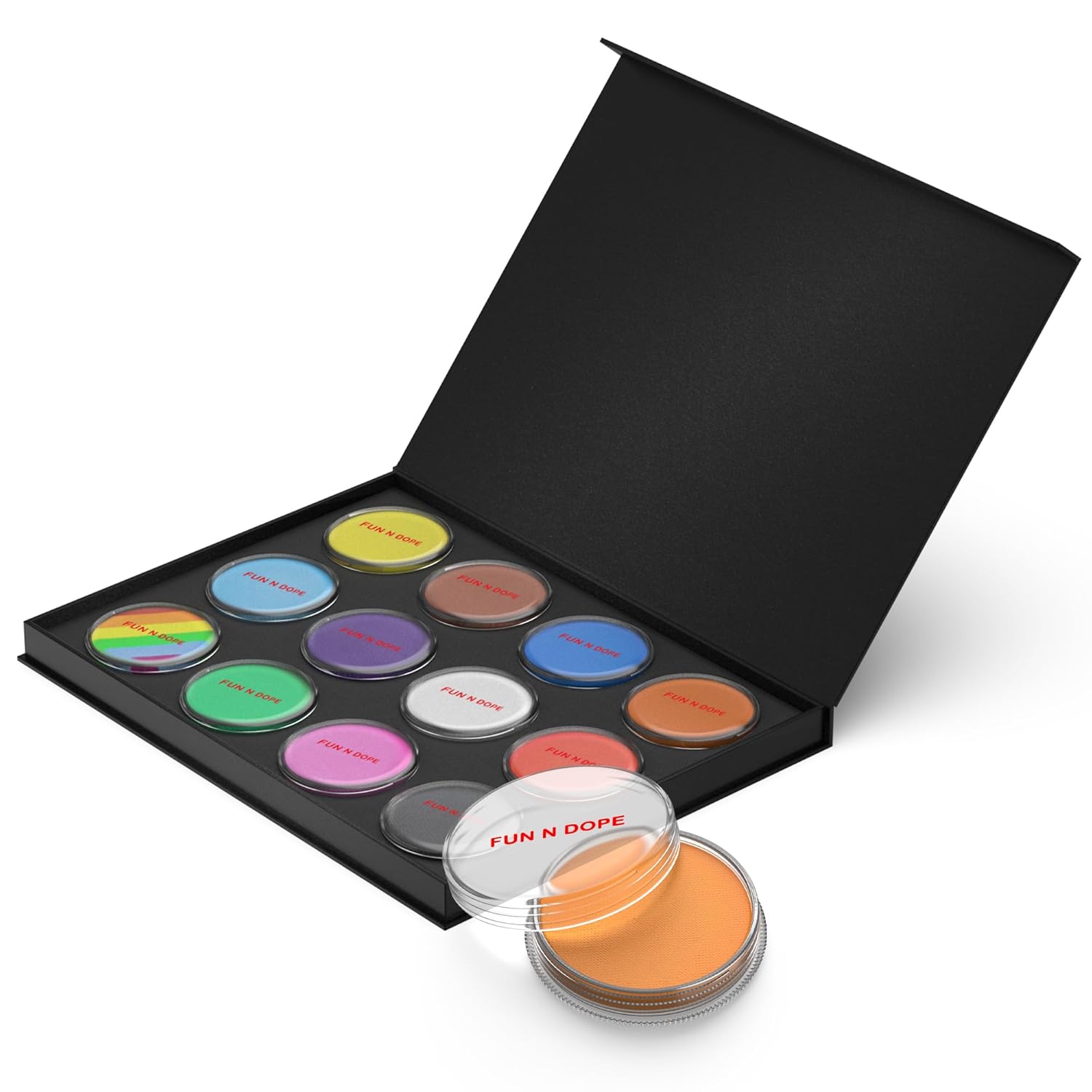 Paleta grande de pintura corporal y facial, paquete de 12 unidades, 1.06 oz cada uno, kit profesional de pintura facial para adultos con múltiples