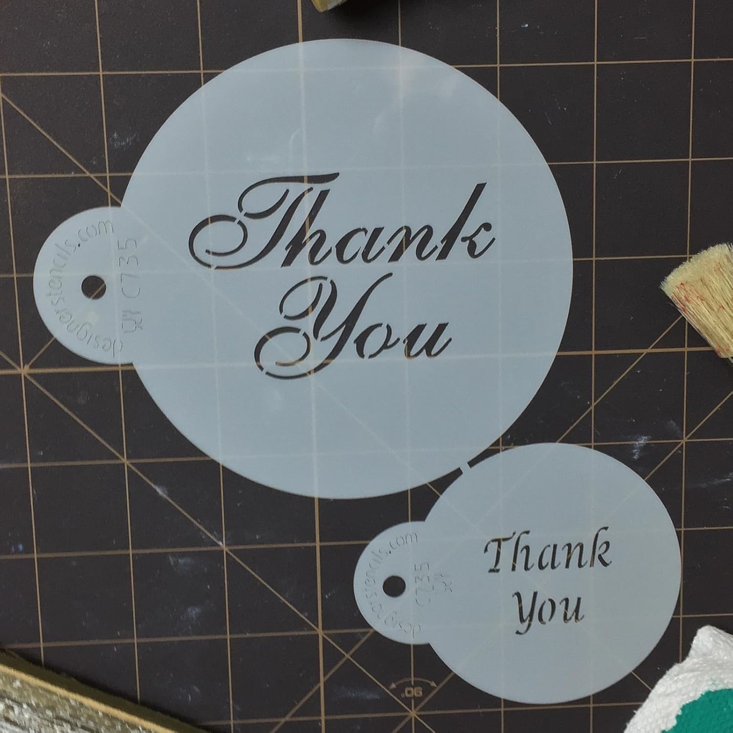 Designer Stencils Juego de plantillas de galletas y cupcakes, beige y semitransparente