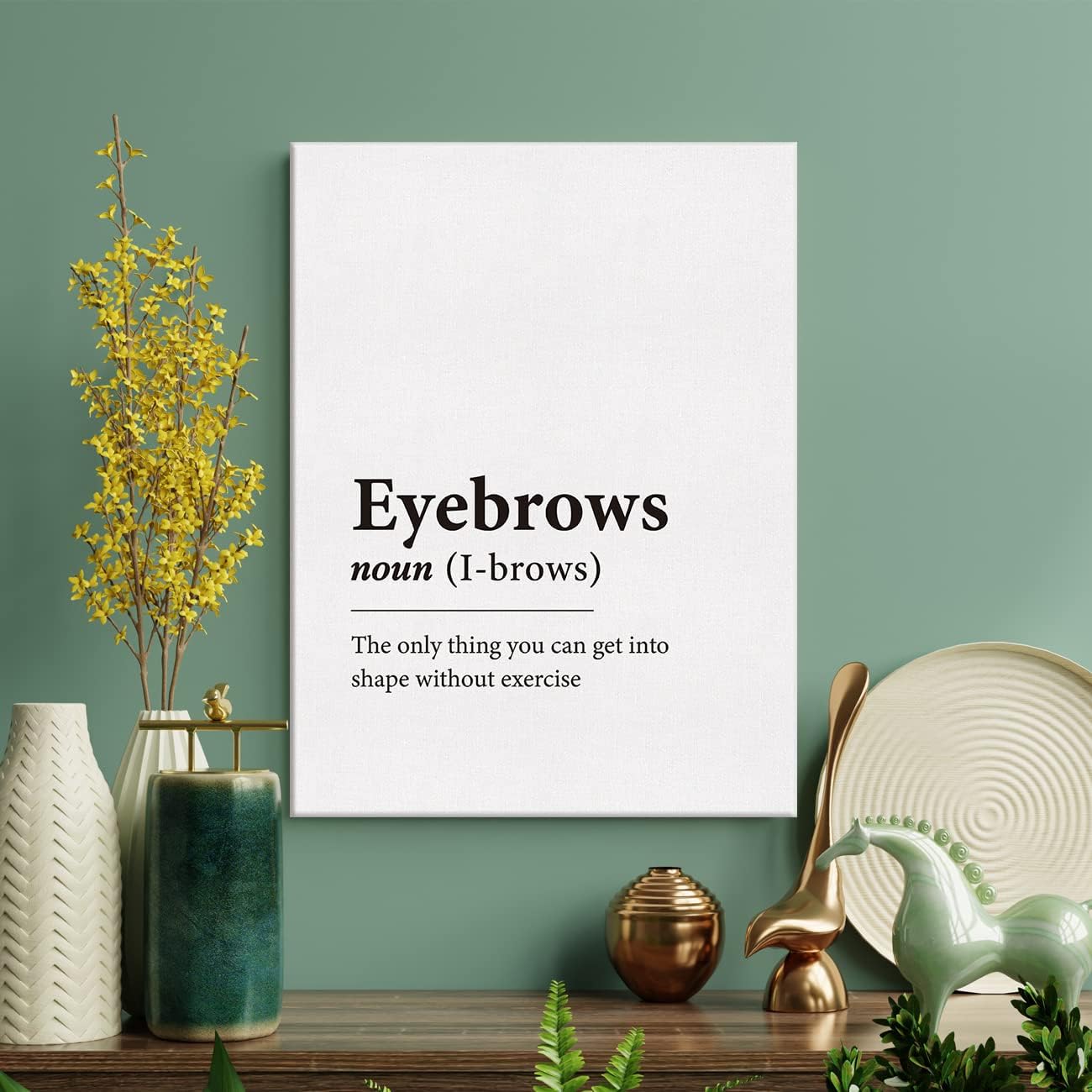 LEXSIVO Lienzo impreso de definición de cejas, arte de pared, decoración de salón de belleza, pintura de cejas, póster de lienzo enmarcado listo