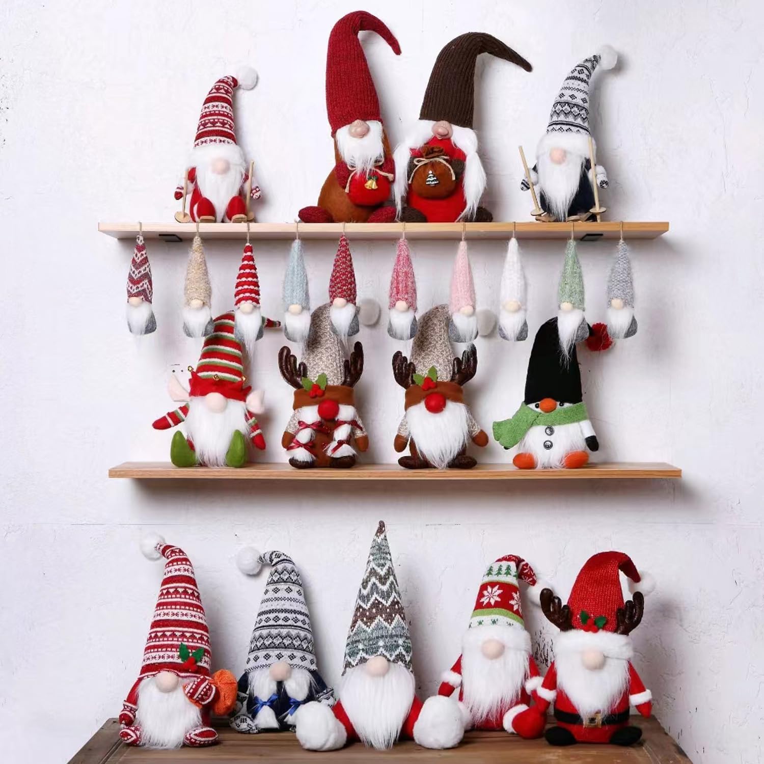 FFchuanhe Kit de decoración de felpa de gnomos para Navidad, Halloween, costura y manualidades (copos de nieve, 3 colores)
