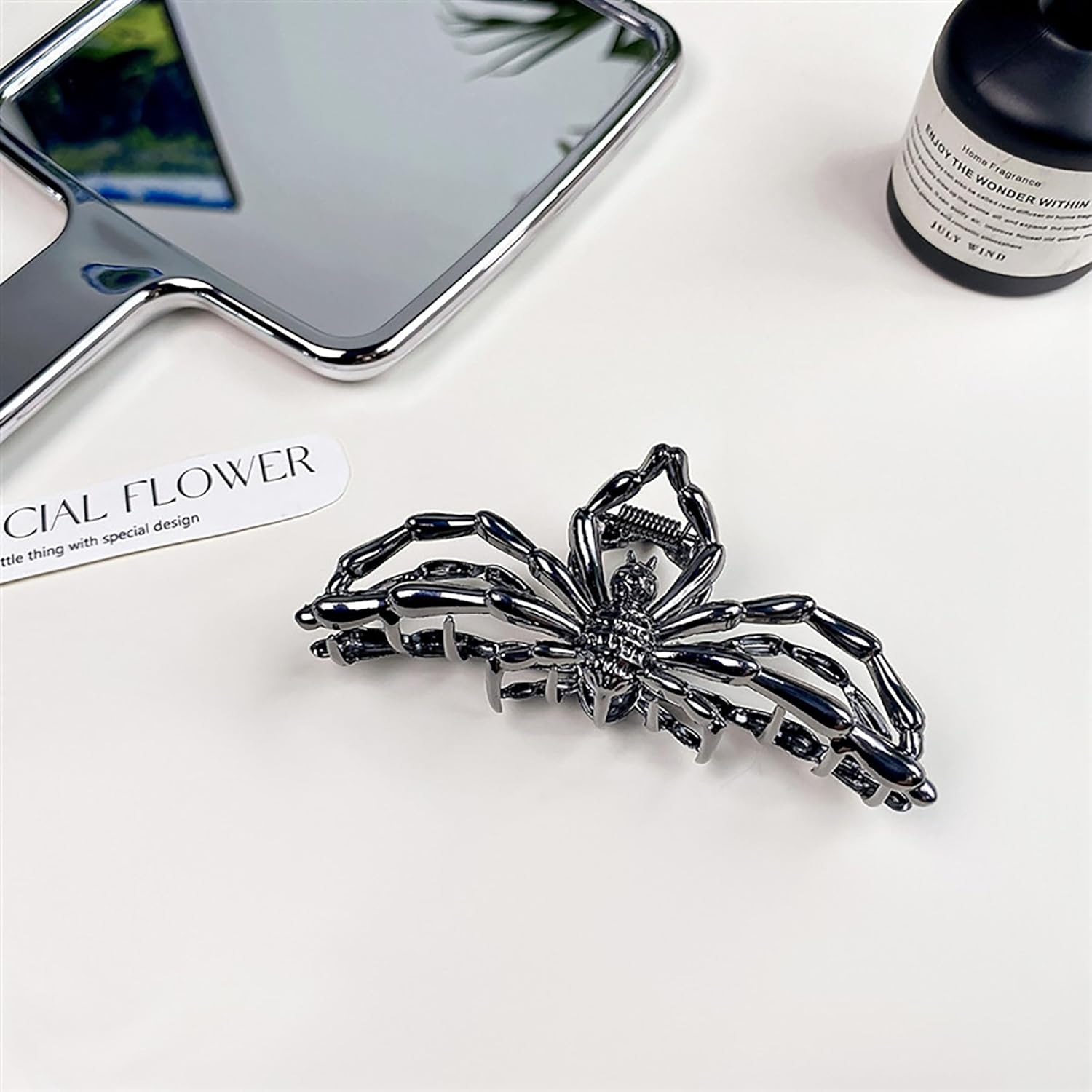 Pinzas para el cabello de Halloween, pinzas de metal con diseño de arañas con accesorios para el cabello, pinzas medianas para cabello finogrueso,