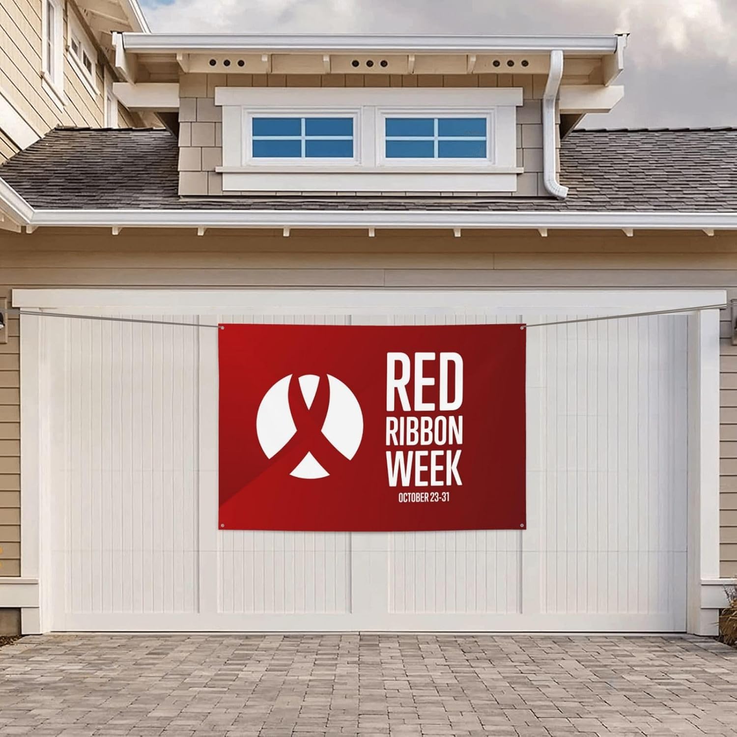 Cartel de fondo con texto en inglés “I Wear Red Ribbon Week Awareness Week Week Awareness Banner” para decoración de vacaciones, fondo de cabina de
