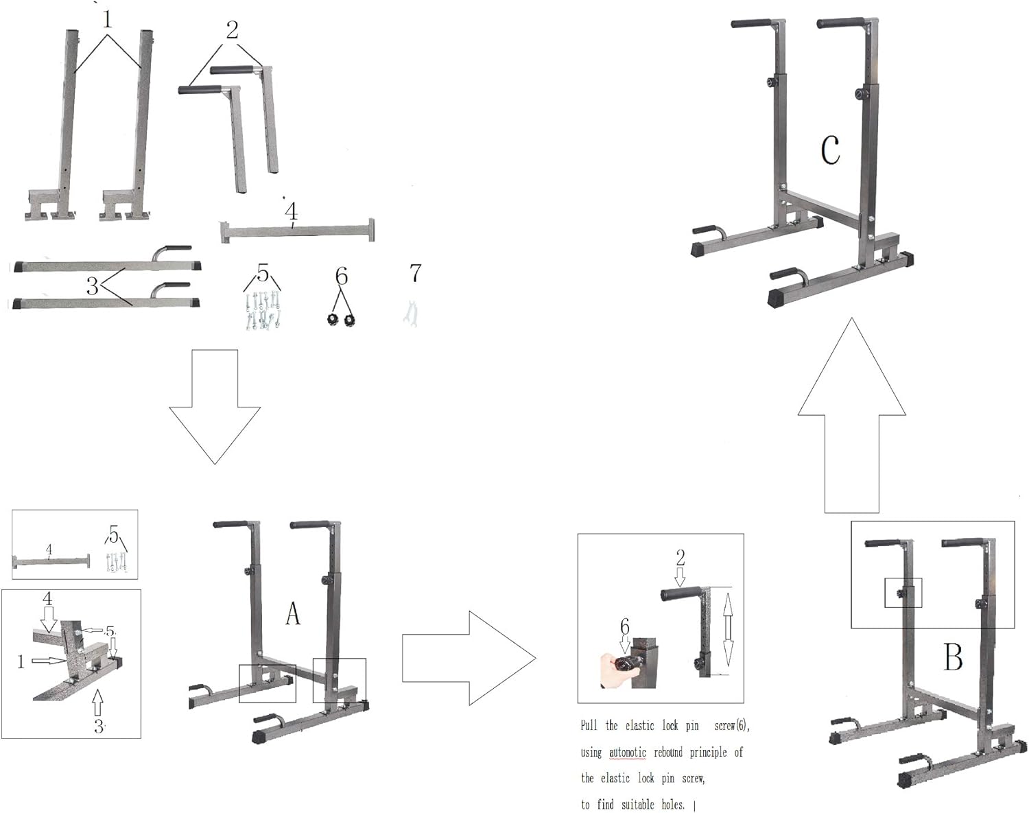 -Torre de poder ajustable resistente Pedestal de inmersión de entrenamiento de fuerza ajustable y resistente para entrenamiento de fuerza