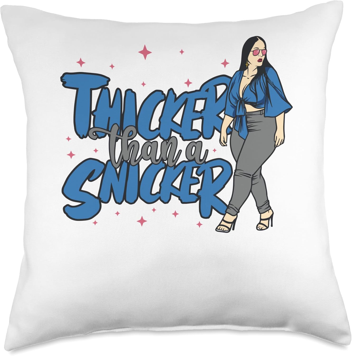 Thicker Shopp Melanin – Almohada divertida para mujer, más gruesa que un Snicker, 18 x 18 pulgadas, multicolor