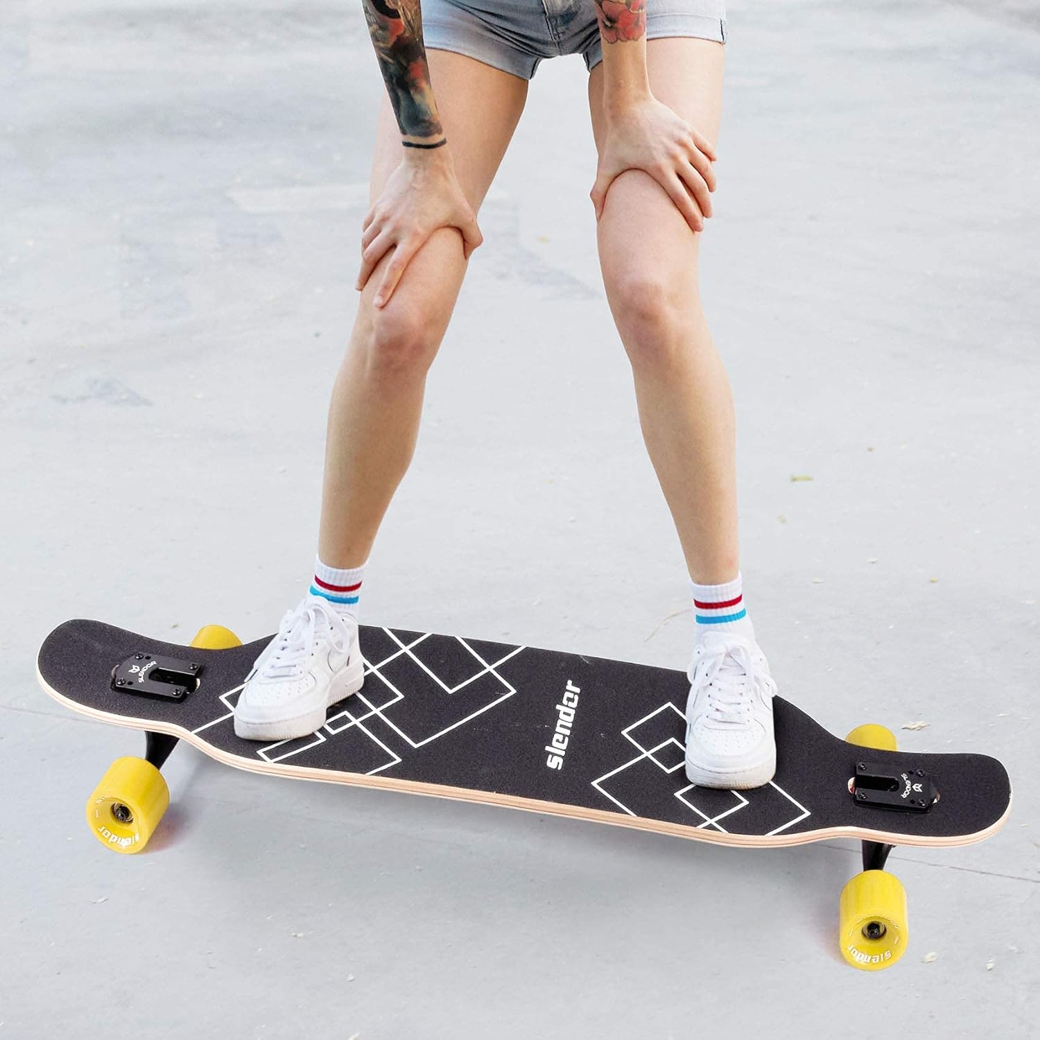 Slendor – patineta longboard de madera de arce (42.0in), para freestyle, curvatura cóncava