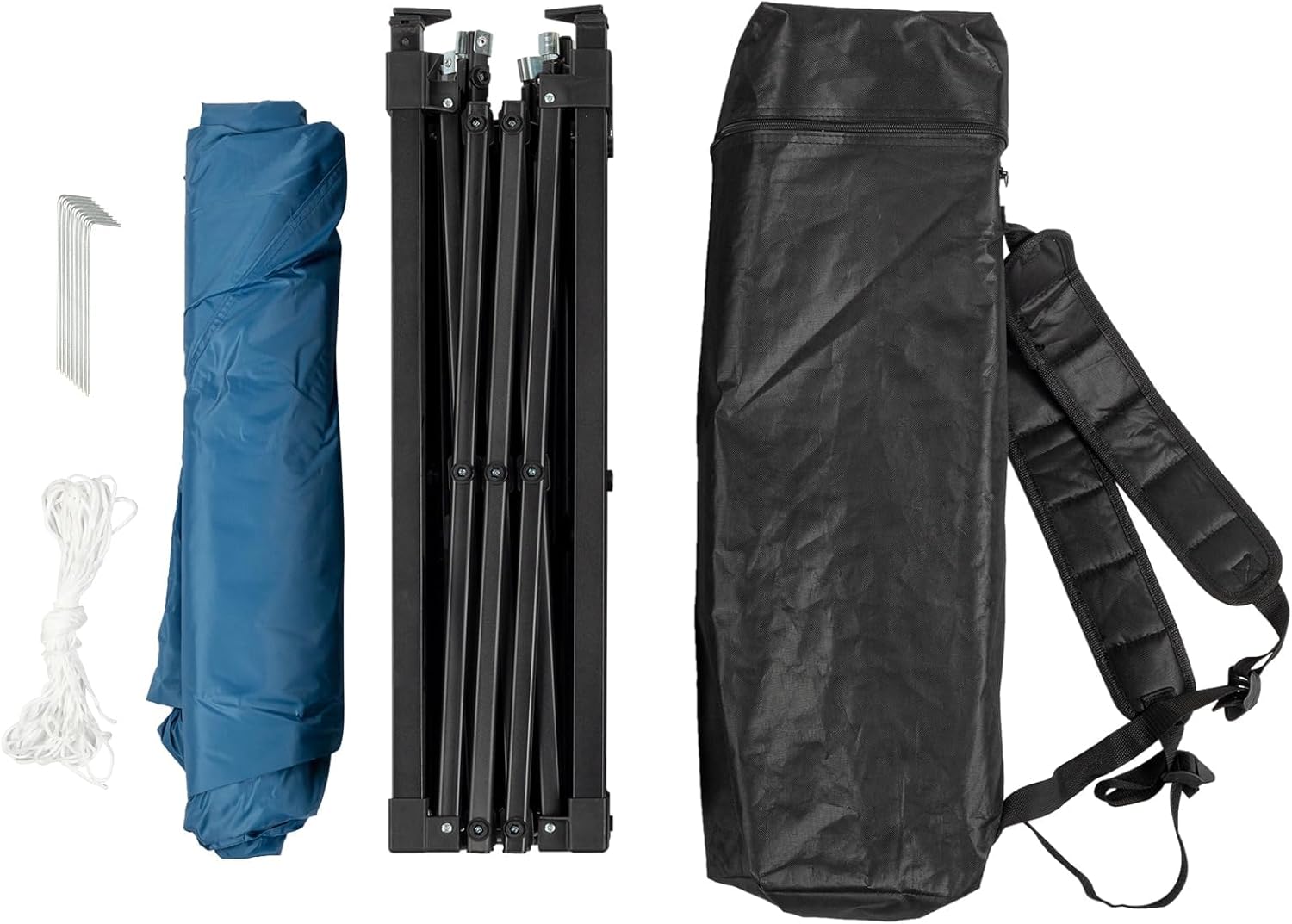 Toldo desplegable de 10 x 10 pulgadas para 2-4 personas con bolsa de almacenamiento, color azul (116 x 116 x 103 pulgadas) (largo x ancho x alto)
