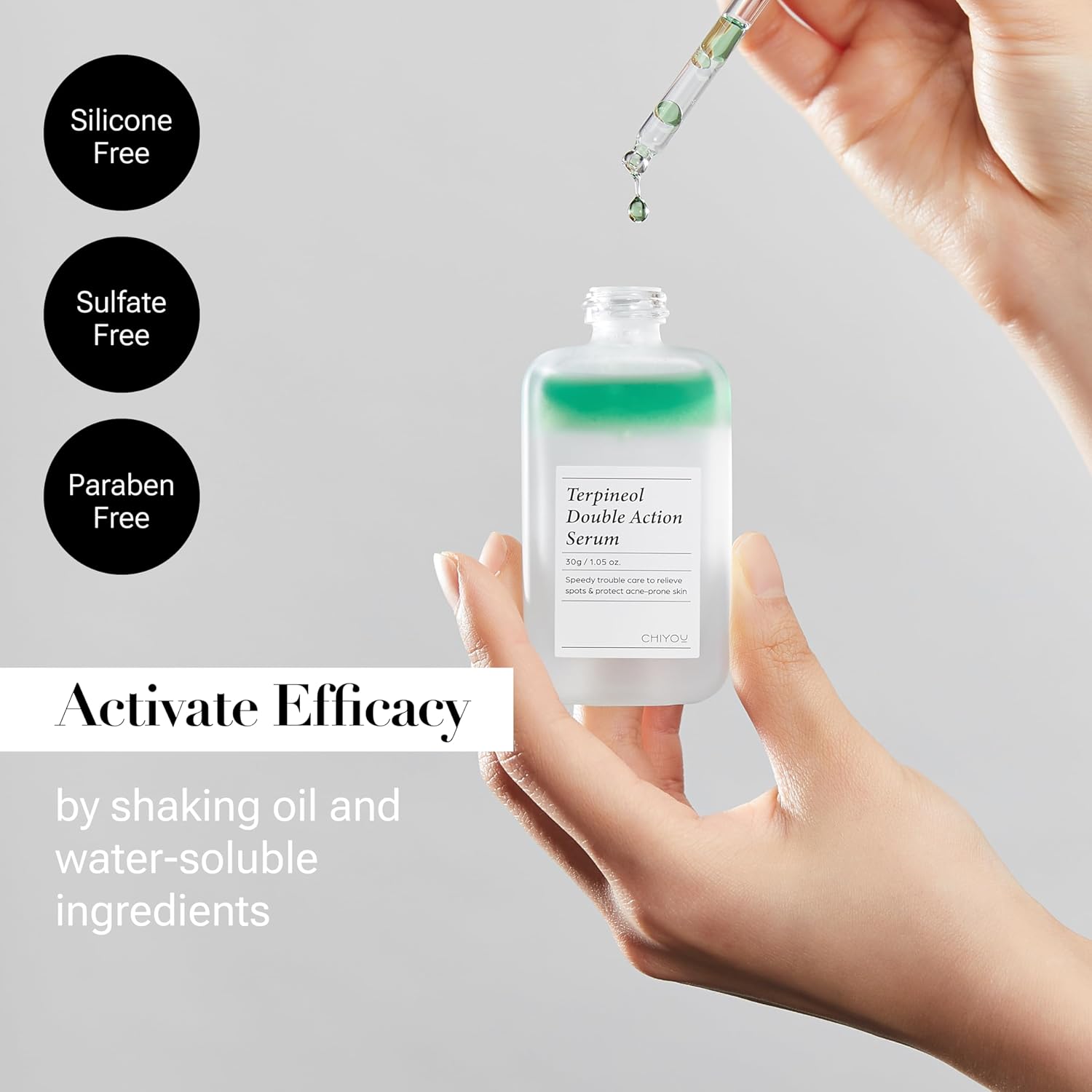 Terpineol Double Action Serum – 1.05 oz – Trouble Care Serum Contened Terpineol & Tee Tree Oil mejora imperfecciones, brotes, manchas oscuras y