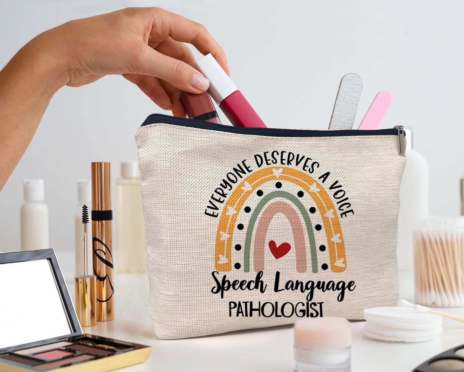 Regalos para patólogos del habla, regalos para patólogos del habla, regalos de Slp, bolsa de patólogo del habla y lenguaje, bolsa de maquillaje SLP,
