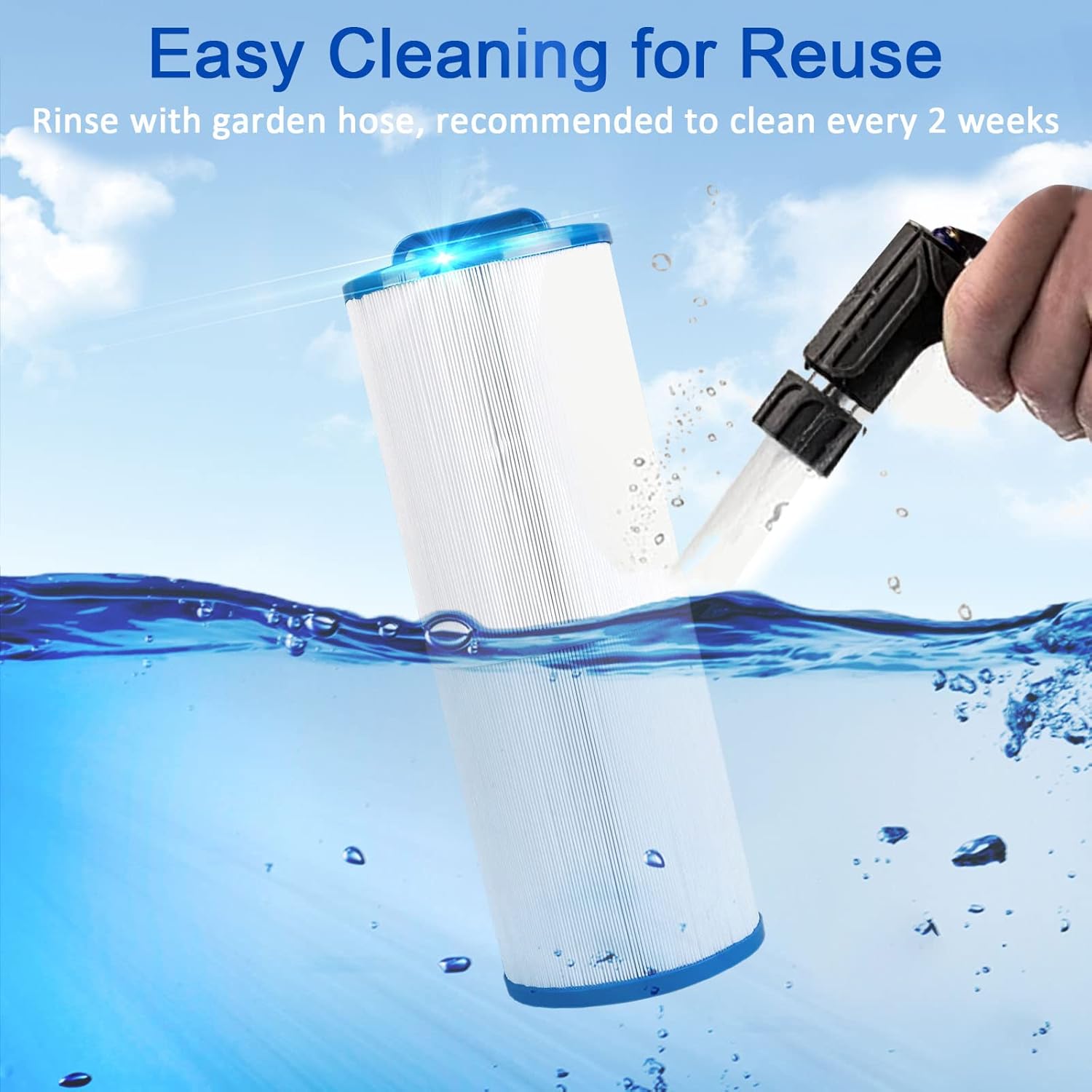 PELLUCID Filtro de bañera de hidromasaje compatible con Unicel 4CH-949, Pleatco PWW50L, Filbur FC-0172, SD-01143, 817-4050, Rising Dragon 50, fácil