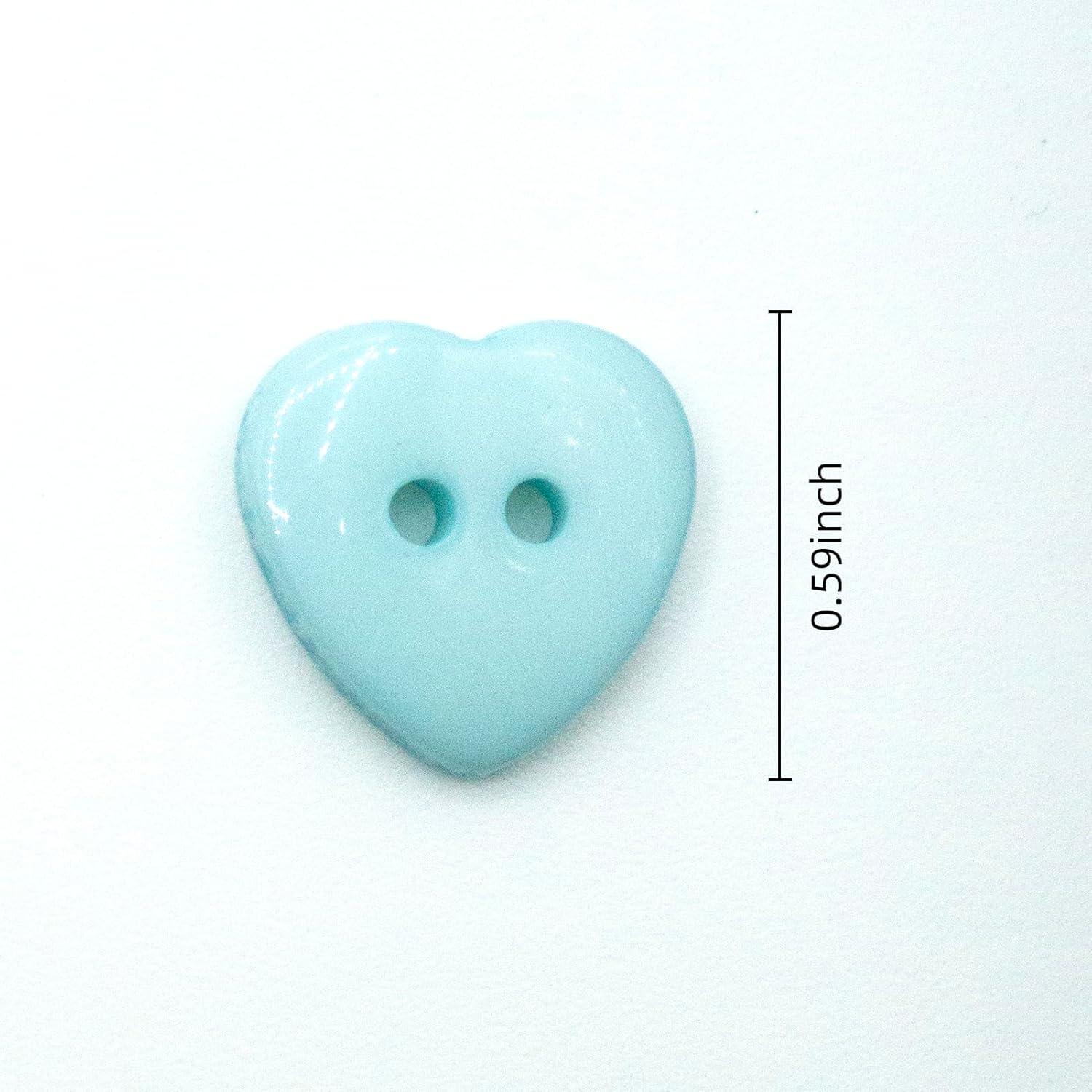 100 botones azules de resina, botones de resina de 0.6 pulgadas, 2 agujeros en forma de corazón, botones de costura a granel para álbumes de